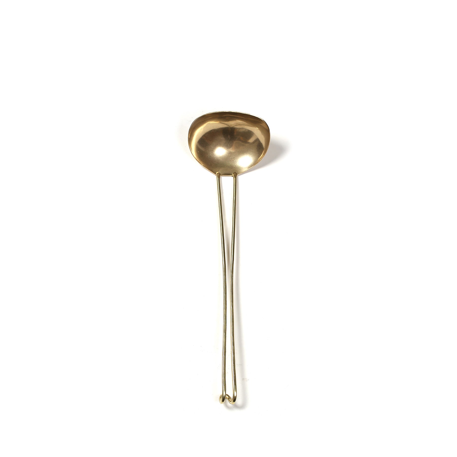 Premium Brass Ladle with Curved Handle - Elegant & Durable Kitchen Utensil for Soup, Stew, and Sauce Serving - Perfect for Home Cooking, Restaurants, and Catering Events