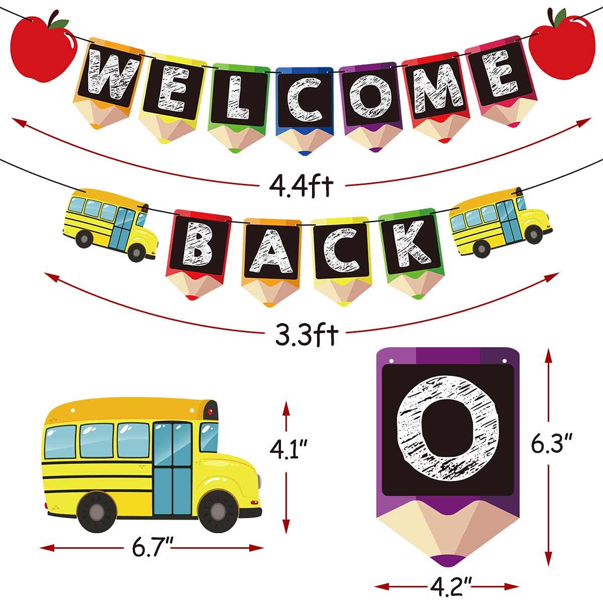 Welcome Back Banners - 2 Pack Classroom Decorations for Back to School & Teacher Appreciation | No DIY Required | Perfect for Bulletin Boards, Door Decor & Party Decorations