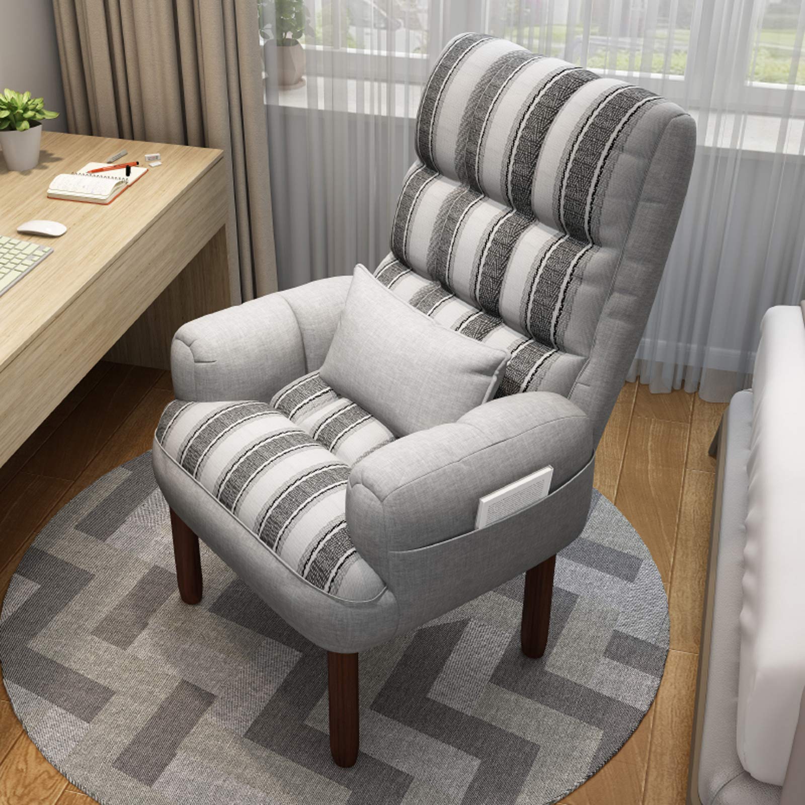 Adjustable Recliner Chair for Living Room, Bedroom, Balcony - Ergonomic Lounge Chair with Backrest for Reading, Computer Work, Dining & Relaxing - Perfect Armchair for Home Office, Dressing Table & Outdoor Use