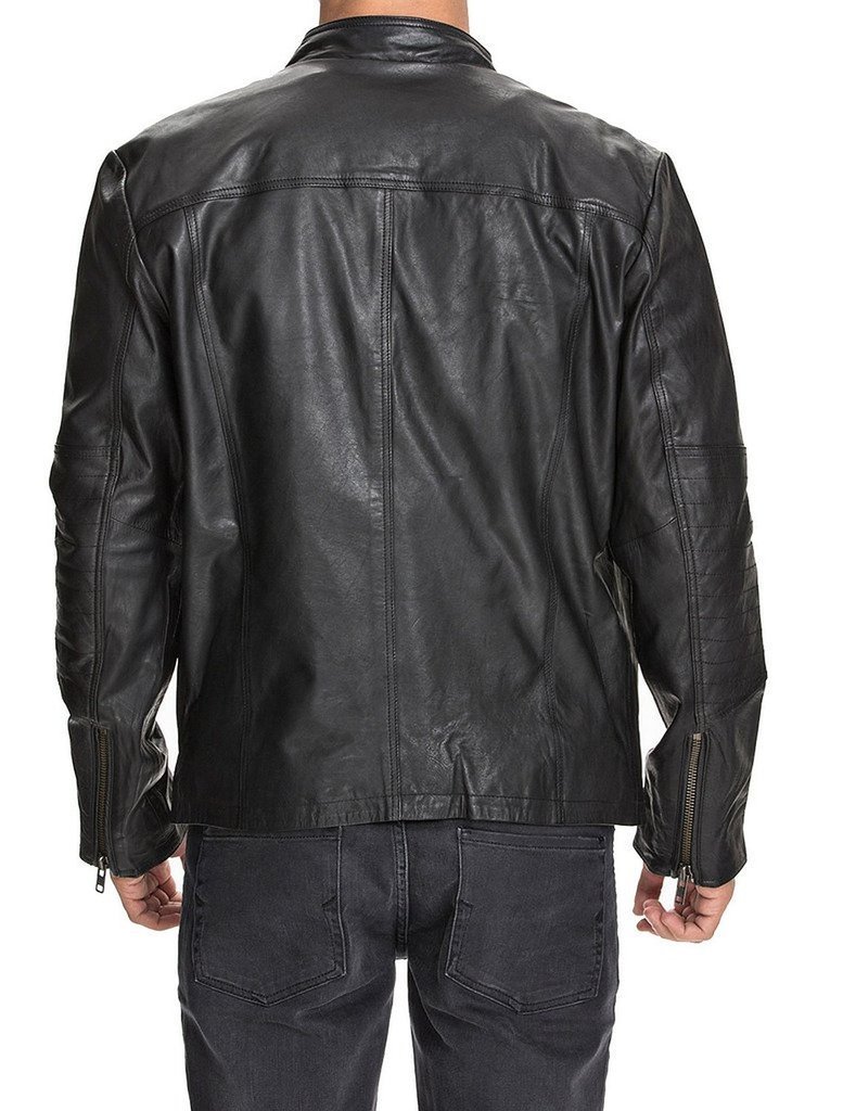 Genuine Cow Leather Jacket for Men - Premium Cow-Hide Biker Jacket C492 - Perfect for Motorcycle Riding, Casual Outfits & Winter Fashion