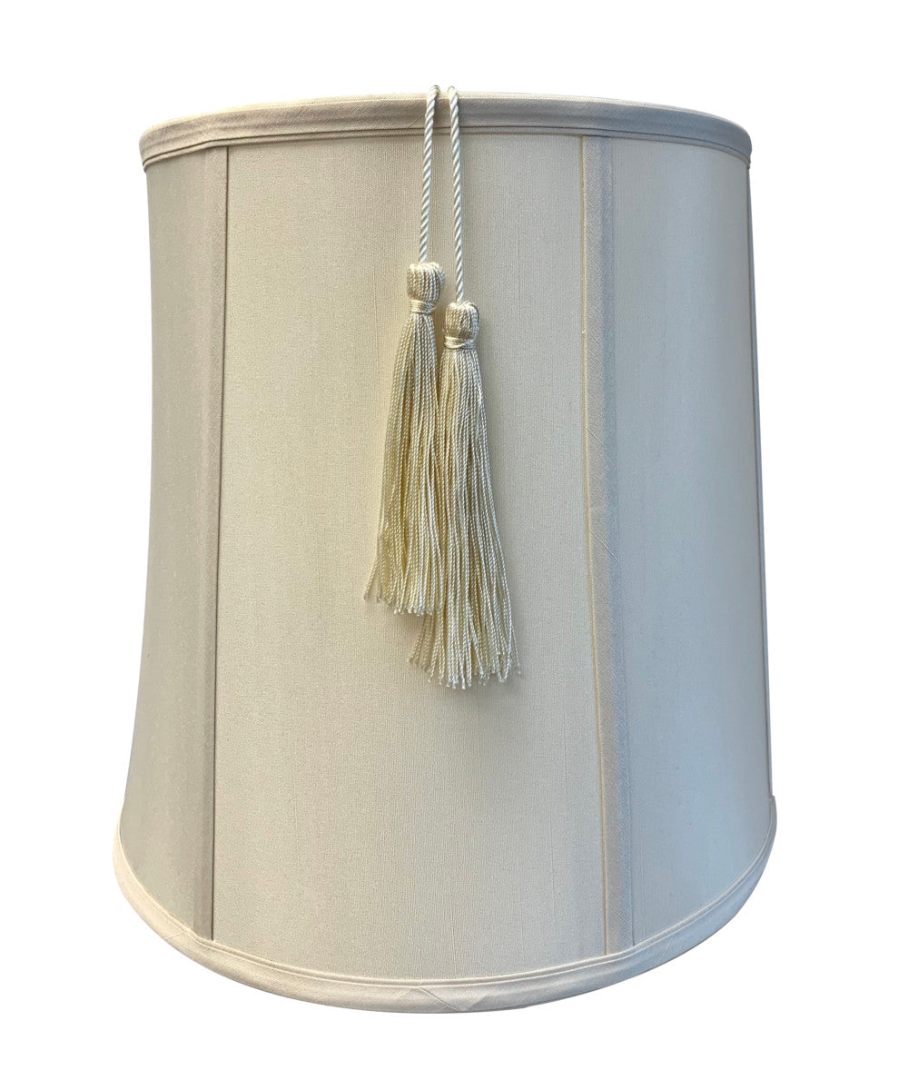 12W x 12H Drum Shantung Lamp Shade with Tassel in Eggshell - Perfect for Bedroom, Living Room, and Dining Room Lighting Decor