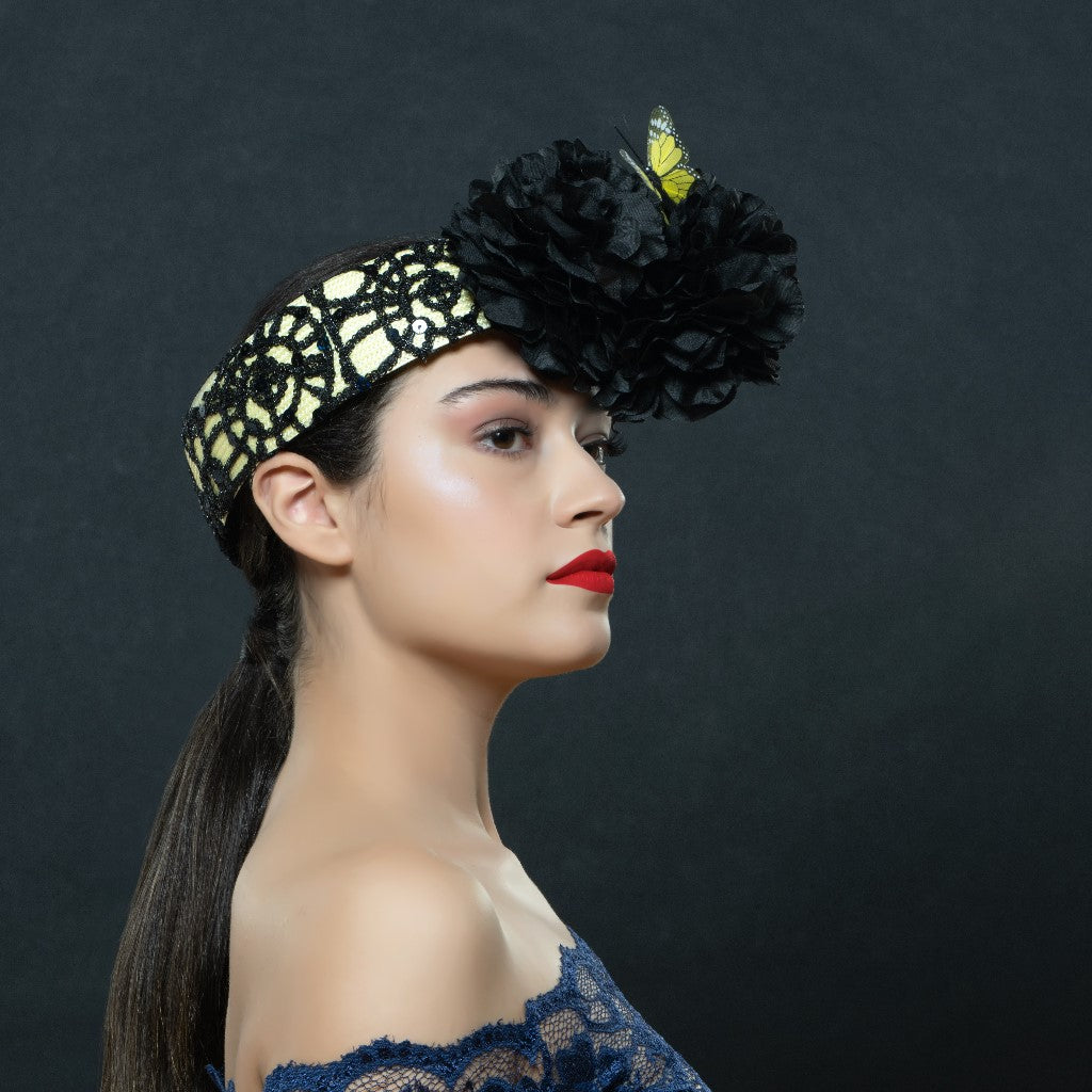 Elegant F4441 Lace Covered Straw Fascinator Hat for Women - Perfect for Weddings, Tea Parties, and Royal Ascot Events