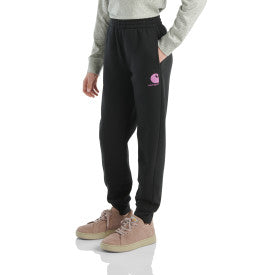 Youth Girls Fleece Logo Heather Sweatpants - Caviar Black | Soft & Comfortable Joggers for School, Sports & Lounge Wear