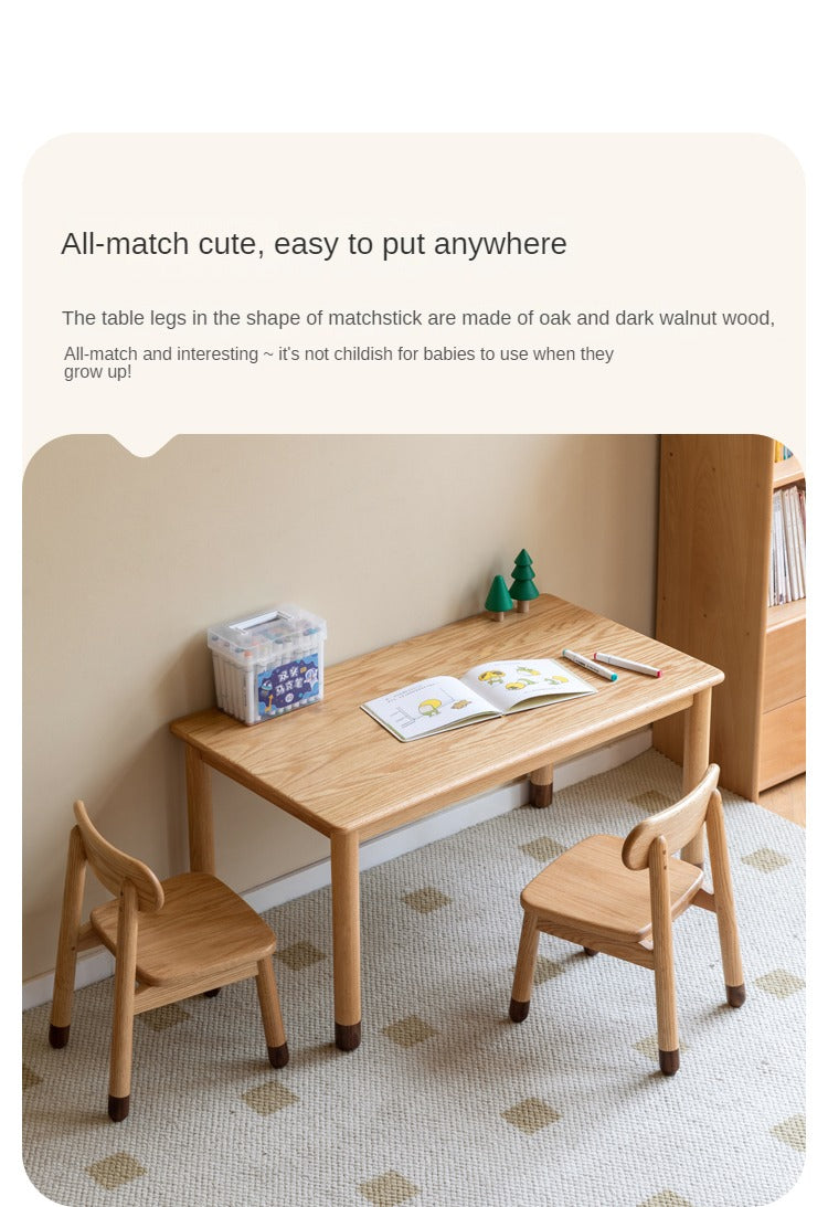 Handmade Solid Oak Wood Kids Study Desk - Durable & Ergonomic Children's Writing Table for Homework & Crafting - Perfect for Bedrooms, Homeschooling & Playrooms