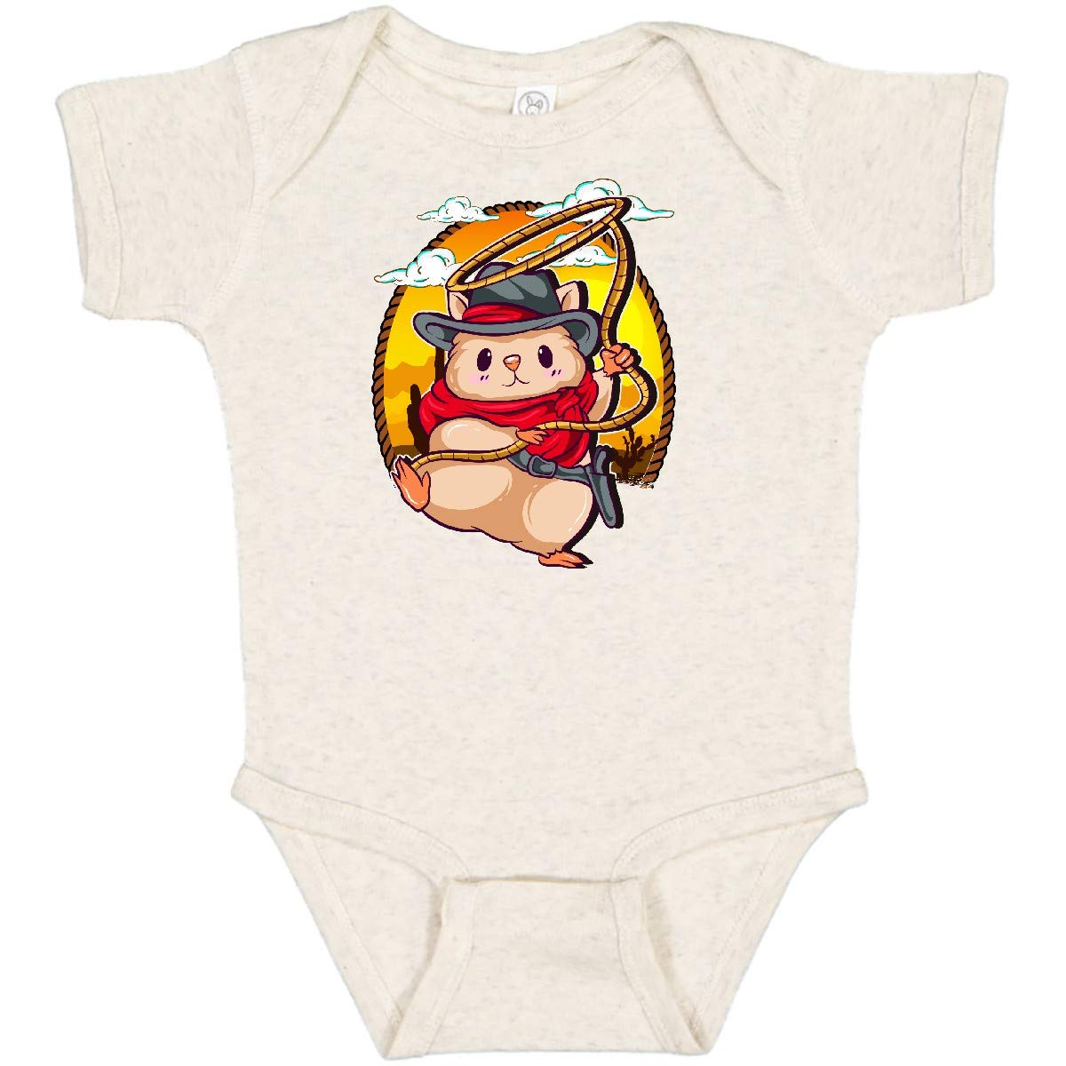 Inktastic Cowboy Baby Clothes - Adorable Hamster Print Bodysuit for Infants & Toddlers | Perfect for Western-Themed Parties, Photo Shoots & Everyday Wear