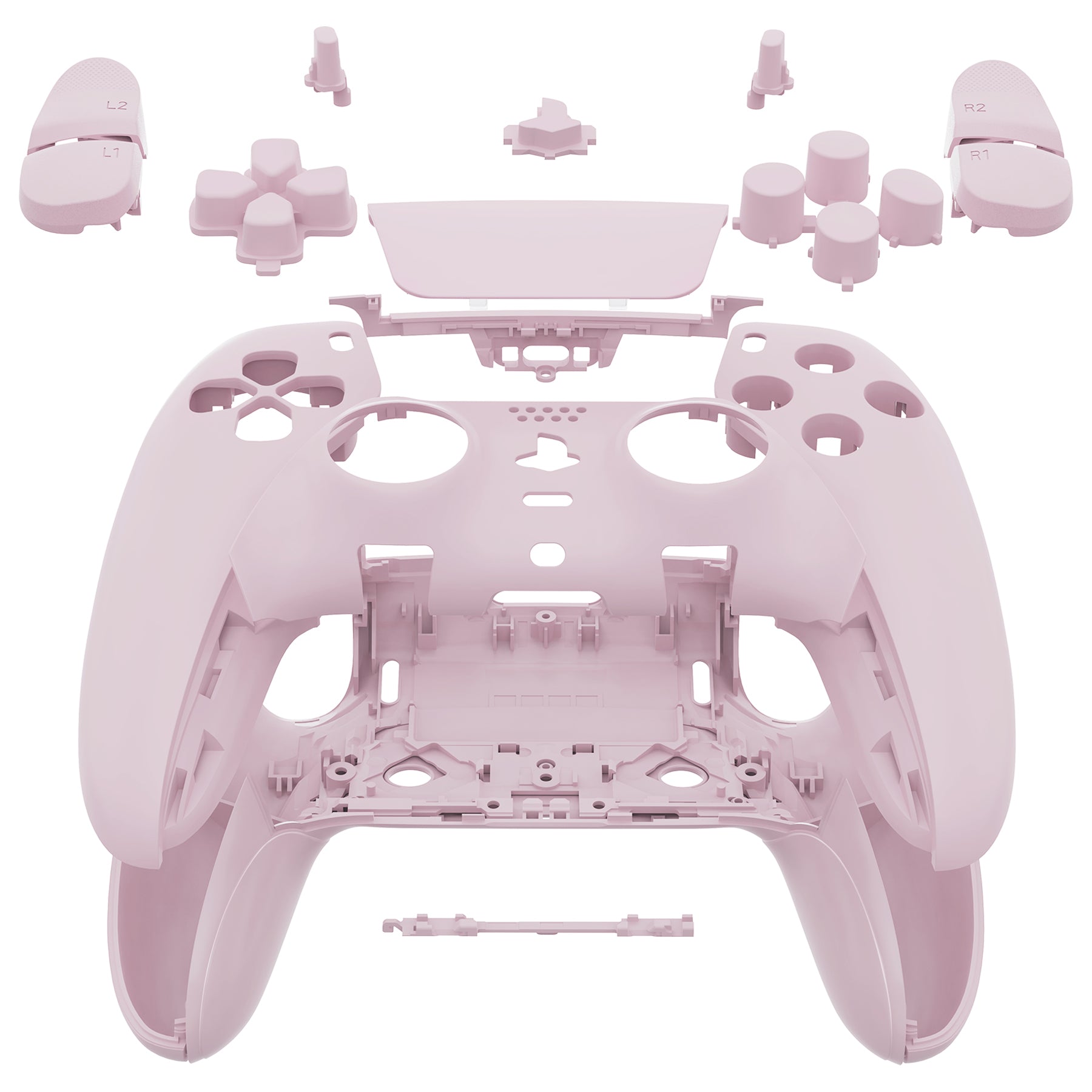 eXtremeRate Cherry Blossom Pink PS5 Edge Controller Shell Kit - Full Housing Replacement with Buttons & Touchpad Cover - Custom Decorative Front & Back Plates for PS5 Edge Controller - Perfect for Gaming, Collecting & Personalization