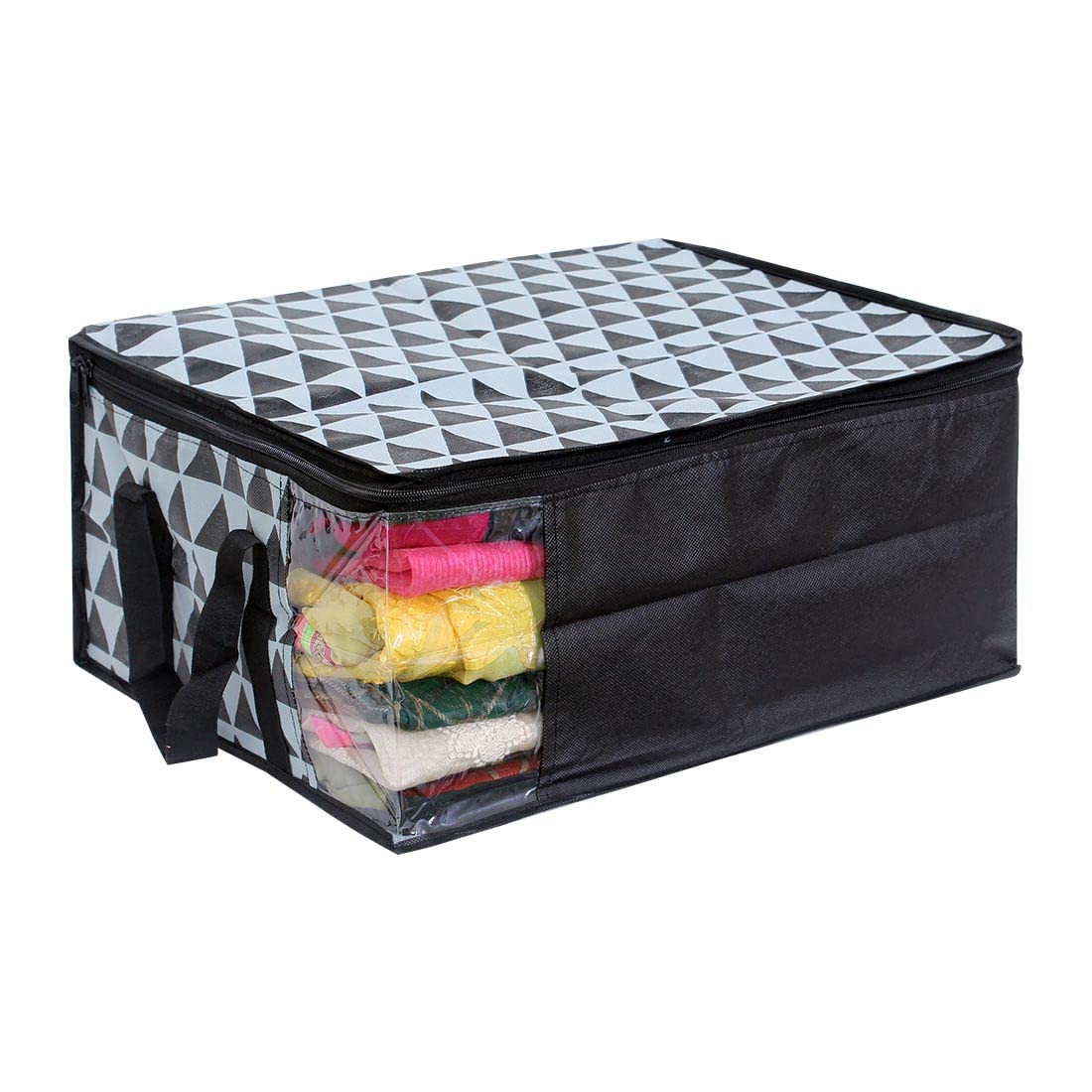 PrettyKrafts™ Premium Non-Woven Saree Storage Bags - 3-Pack Grey Closet Organizers for Sarees, Dresses & Wardrobe - Space-Saving Travel & Home Storage Solution