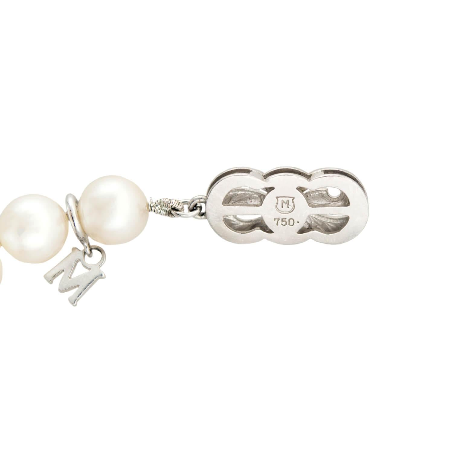 MIKIMOTO Estate 18K Gold Pearl & Sapphire Bracelet for Women - Luxury Jewelry Gift for Anniversary, Wedding & Special Occasions