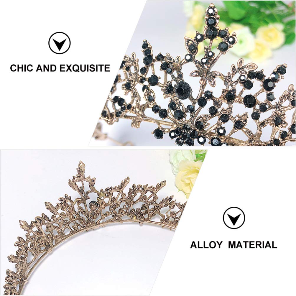 1pc Black Elegant Bridal Tiara Crown - Wedding Hair Accessories for Bride, Prom, Pageant & Guest - Perfect for Bridal Shower, Ceremony & Reception