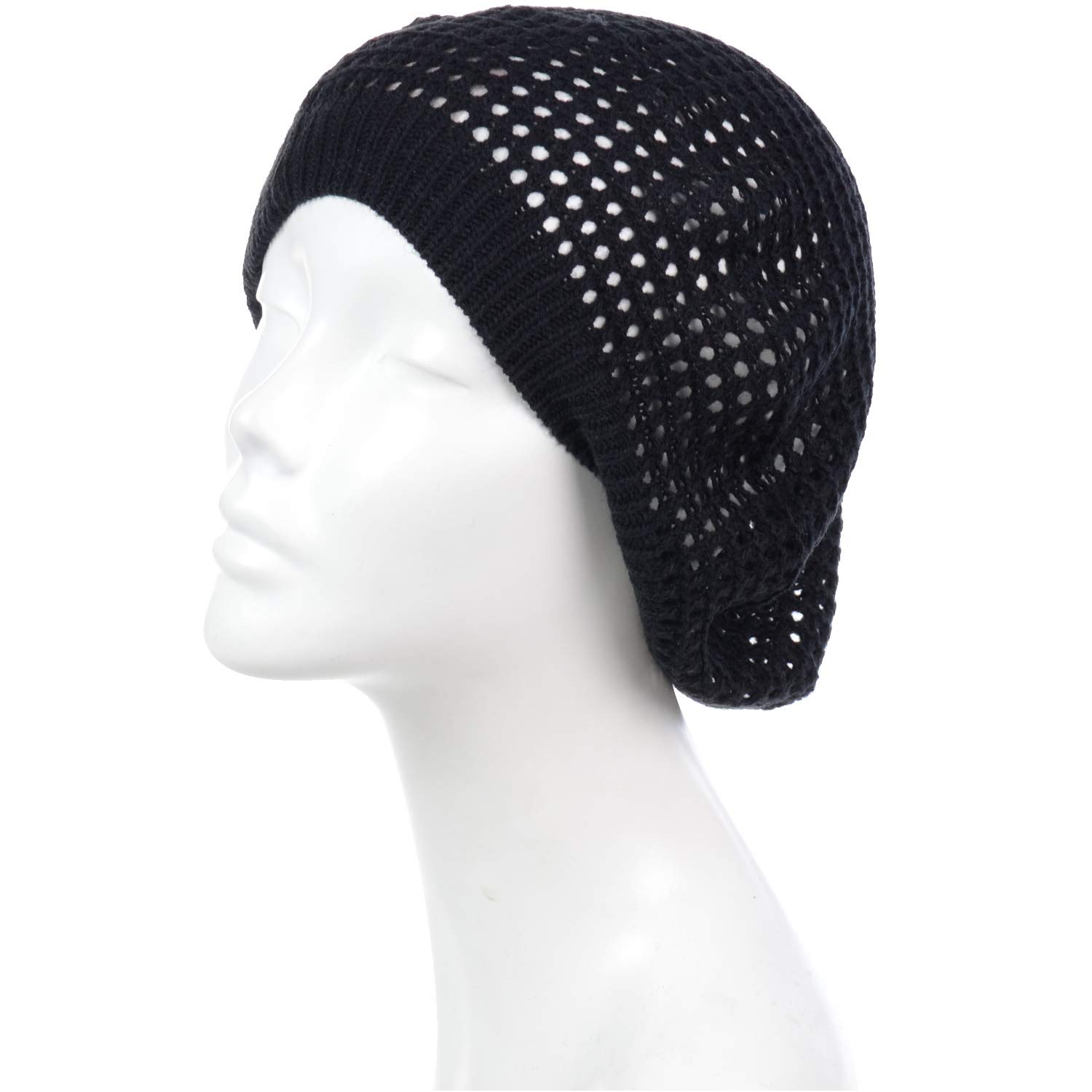 Women's Crochet Flower Beanie Hat - Lightweight Knit Beret with Cutout Design - Fashionable Winter Cap for Women - Perfect for Outdoor Activities, Travel & Casual Wear