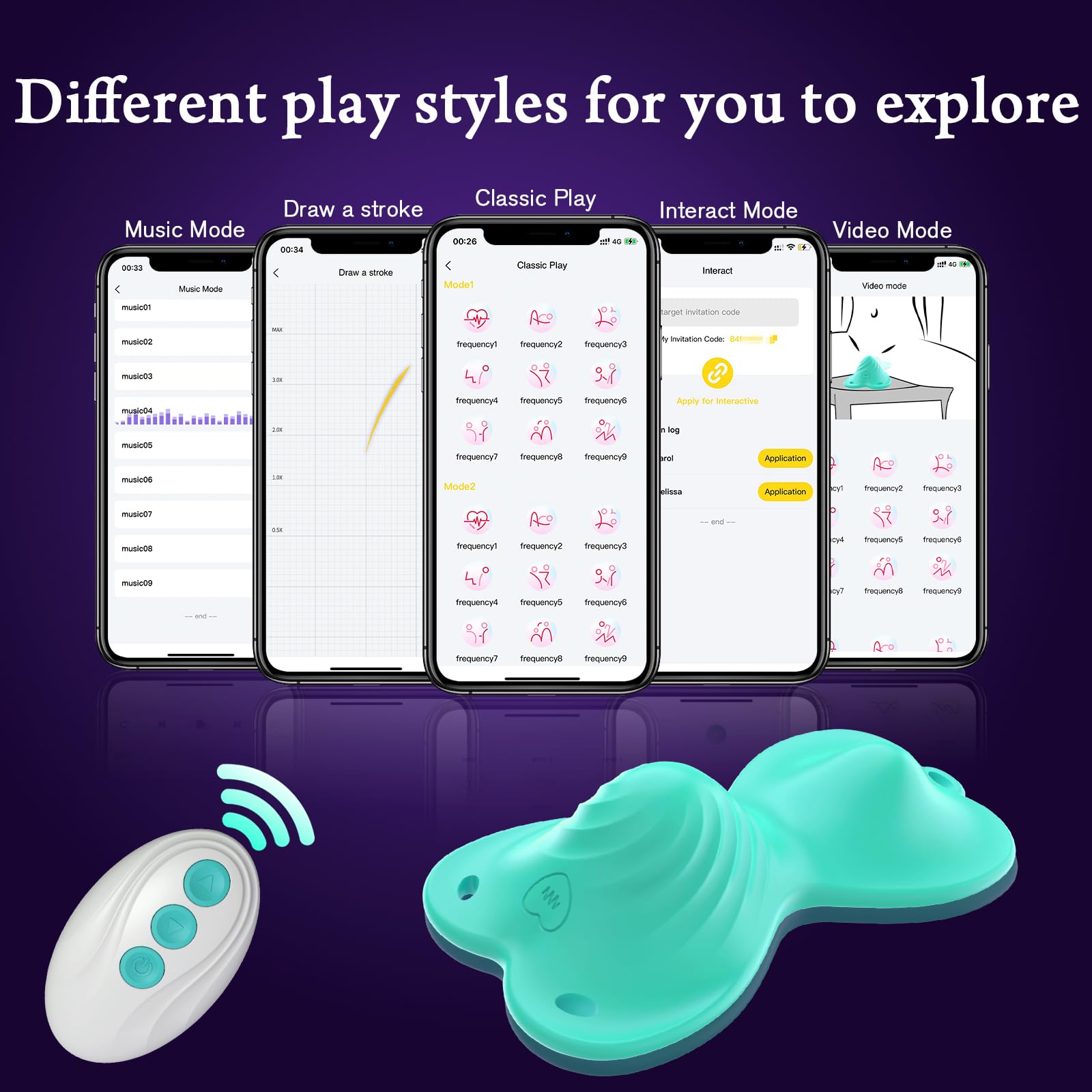 APP Remote Control Vibrator - Butterfly Clit Stimulator with 9+9 Vibration Modes, Dual Motor Wearable Vibrator for Women, Adult Sex Toy for Female Pleasure (Green) - Perfect for Solo Play, Couples Fun & Long Distance Relationships
