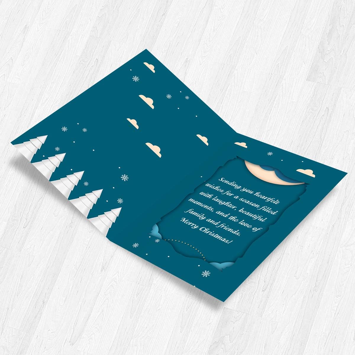 Beautiful Santa & Sleigh Christmas Greeting Cards (20x15cm) - Perfect for Friends, Family & Colleagues - Holiday Cards for Christmas 2024, Secret Santa & Festive Celebrations - Send Warm Wishes Online