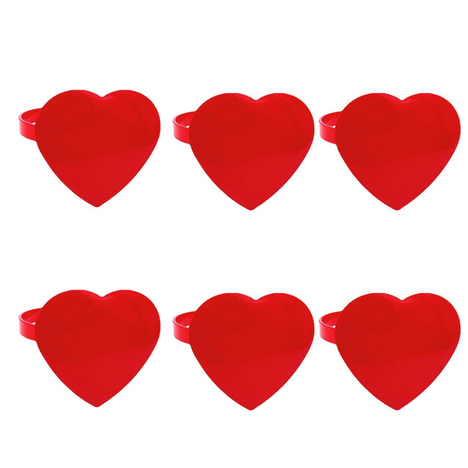 Guohanfsh Napkin Rings Set of 6 - Elegant Metal Heart-Shaped Serviette Holders for Wedding, Kitchen & Home Decor | Durable & Stylish Table Setting Accessories for Dinner Parties, Holidays & Special Occasions