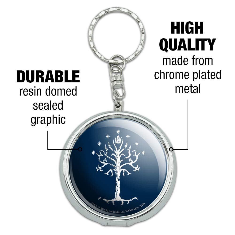 Lord of The Rings Gondor Tree Travel Size Pocket Ashtray Keychain with Cigarette Holder - Perfect for Smoking Fans, Collectors & Travel Accessories