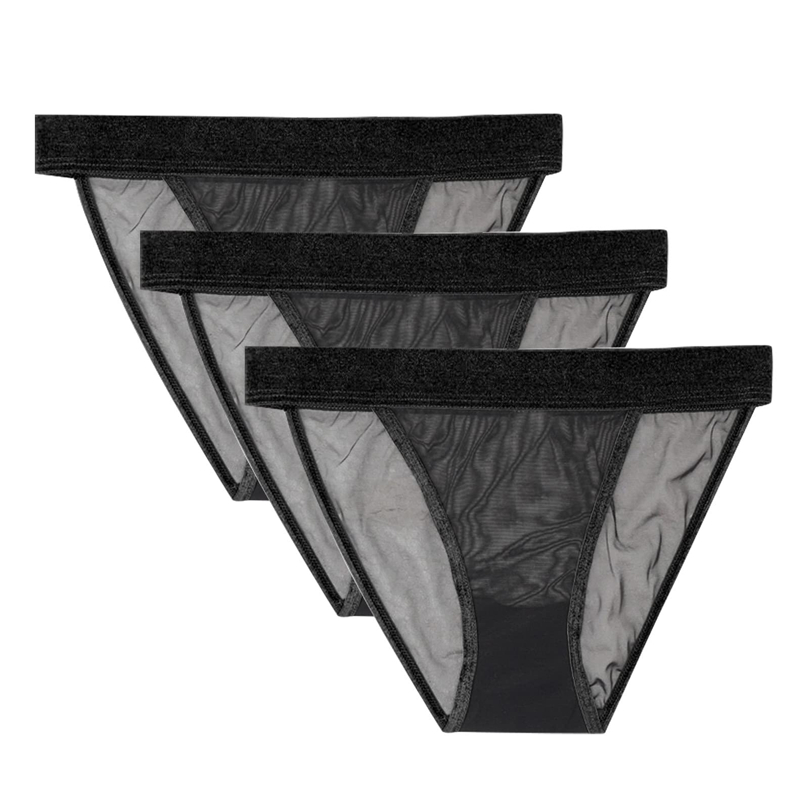 Sexy Mesh Women's Briefs - 3 Pack Comfortable Push Up Underwear for Everyday Wear & Lingerie | Breathable & Supportive Panties for Workout, Sleep & Special Occasions