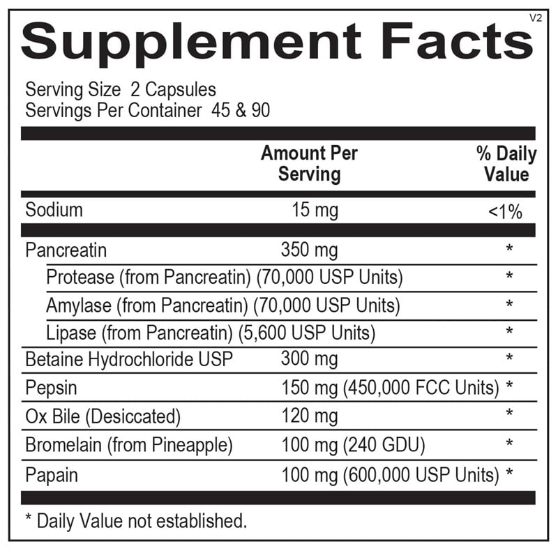 Ortho Digestzyme - Digestive Enzyme Supplement for Gut Health & Digestion Support - Ideal for Bloating, Gas Relief & Nutrient Absorption