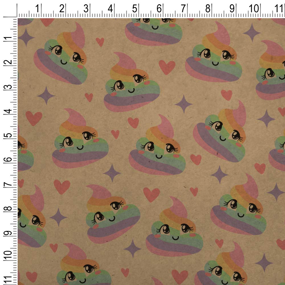 Cute Rainbow Poop Pattern Premium Kraft Roll Gift Wrap Paper - Eco-Friendly Wrapping for Birthdays, Parties & Unique Gifts