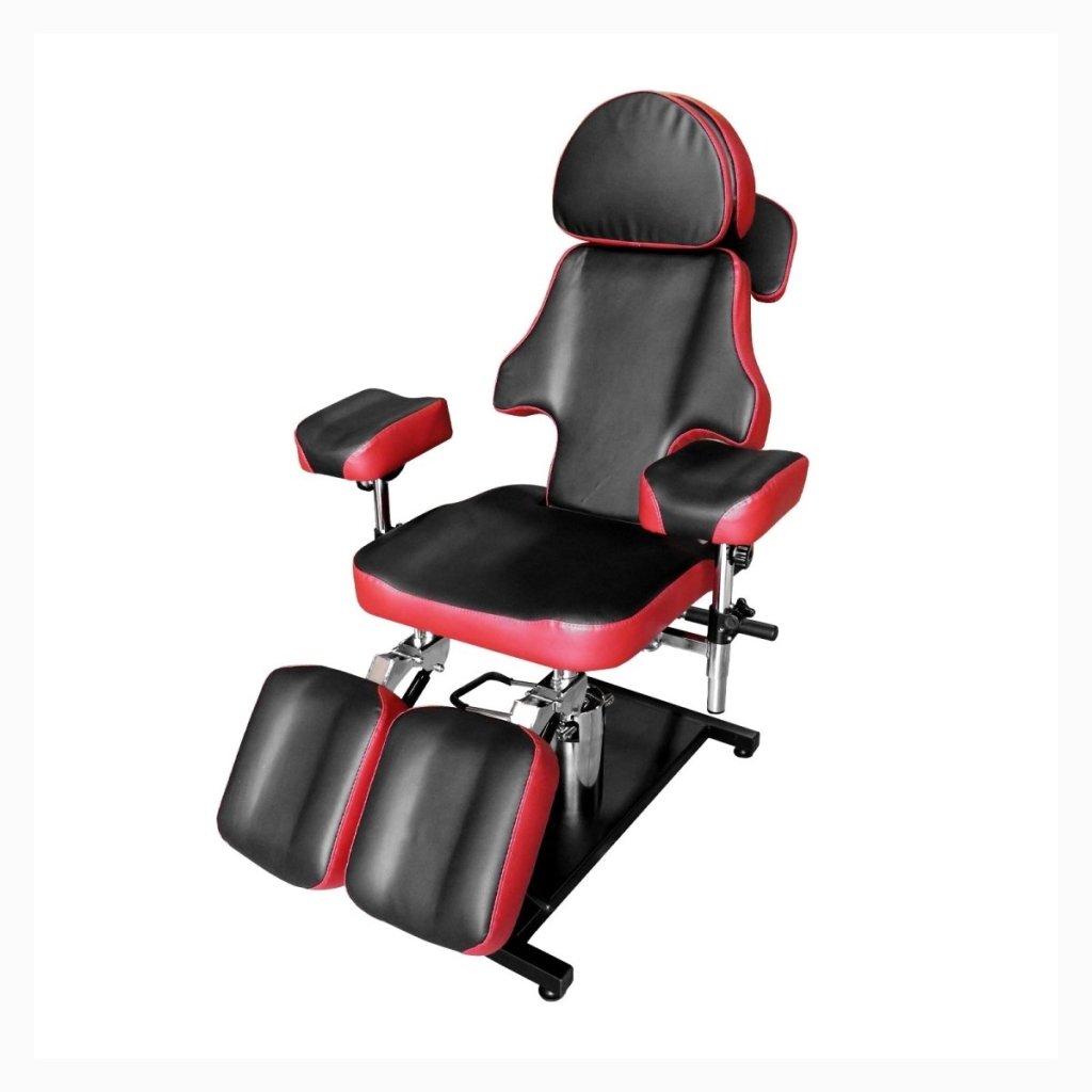 Premium Adjustable Hydraulic Tattoo Chair for Artists - Ergonomic Professional Tattooing Stool with Footrest & Headrest - Ideal for Tattoo Studios, Home Parlors & Body Art Sessions