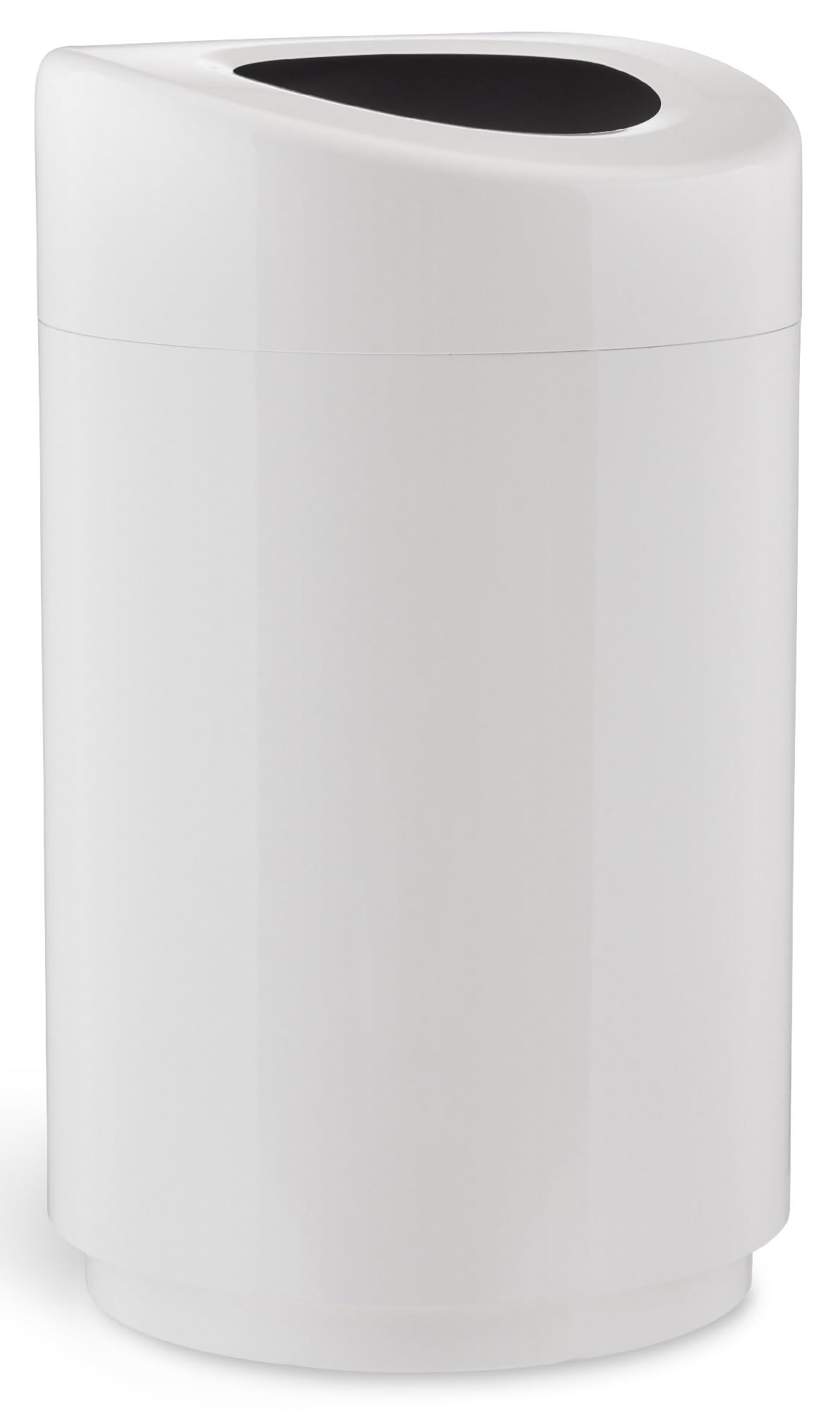 Safco 30 Gallon Stainless Steel Open Top Trash Can - Modern White Garbage Bin for Kitchen, Office, Bathroom & Indoor Use - Durable & Stylish Waste Container for Home & Commercial Spaces