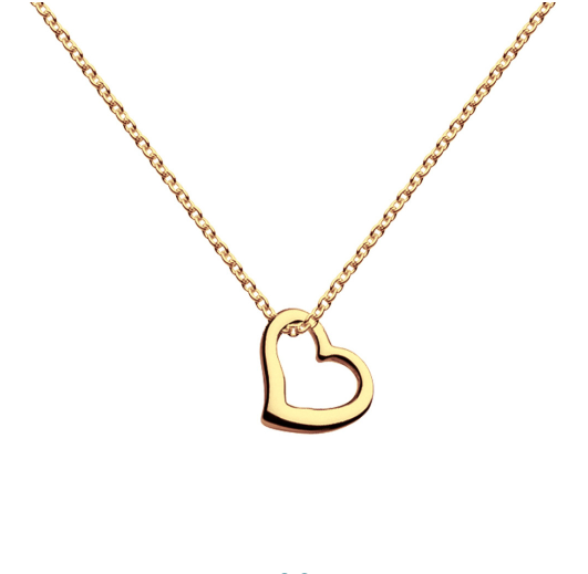 18K Gold Plated Sterling Silver Open Heart Pendant Necklace - Elegant Gift for Women, Valentine's Day, Anniversary & Special Occasions