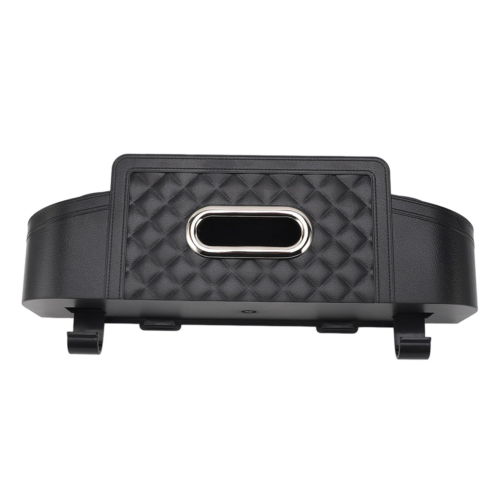 Car Backseat Tissue Box Holder - Plastic Multifunctional Storage Organizer with Cup Holder for Travel Accessories (Black) | Perfect for Road Trips & Family Car Organization