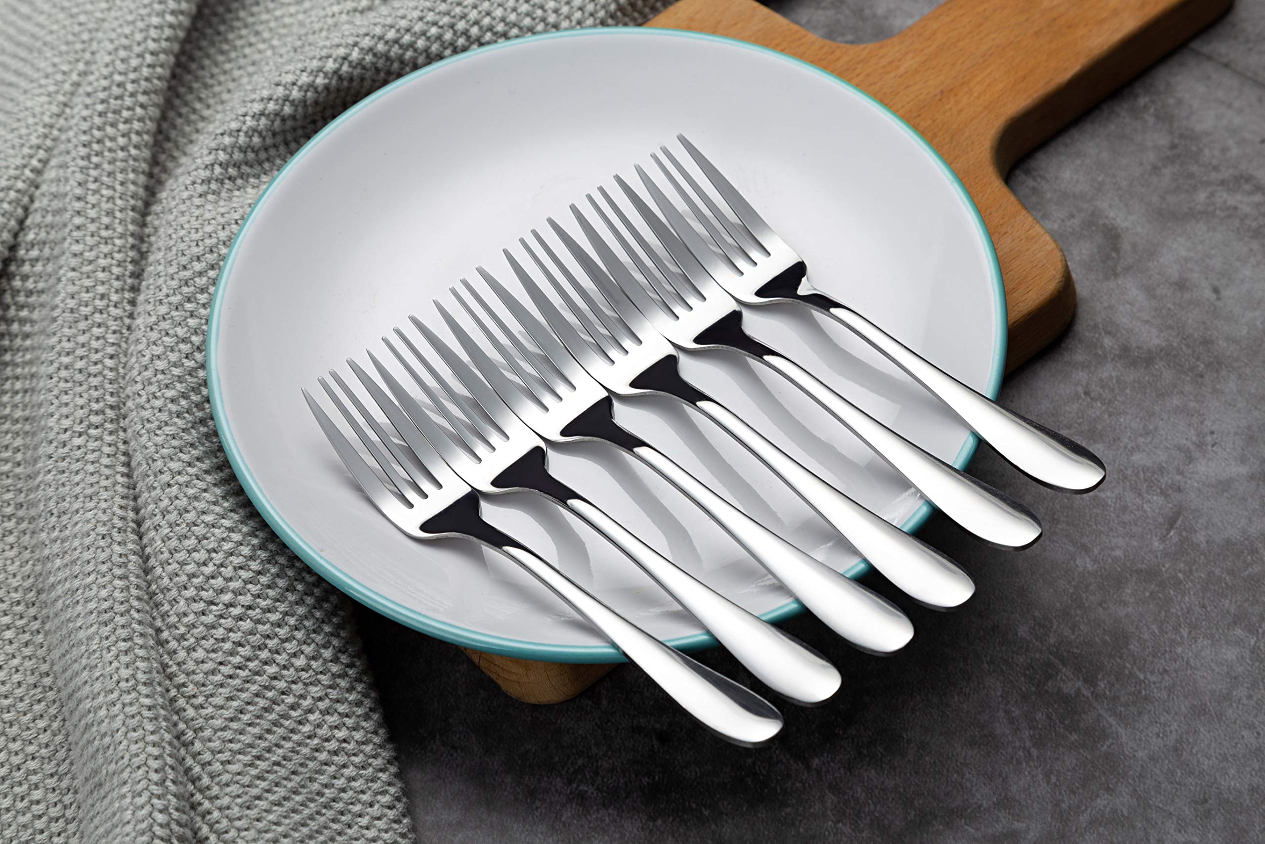 12-Piece Stainless Steel Dessert Forks Set - 6.7 Inch Elegant Salad Forks for Parties, Weddings, and Fine Dining - Dishwasher Safe & Rust-Resistant Cutlery