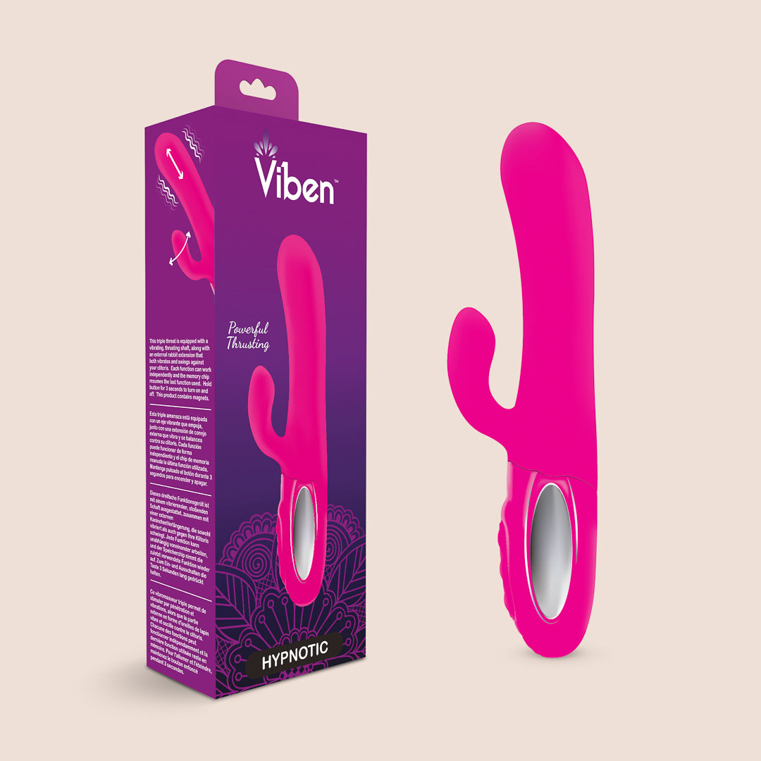 Premium Viben Hypnotic Rabbit Vibrator with Swinging Clitoral Stimulator - Thrusting & Rechargeable G-Spot Massager for Women - Perfect for Solo Play & Couples Intimacy