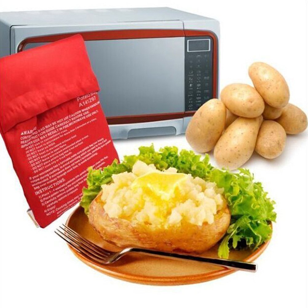ELEOPTION Microwave Potato Bag - Reusable Potato Cooking Bag for Microwave Oven, Perfect for Baking Potatoes, Tortillas & Corn - Ideal for Quick Meals & Healthy Snacks