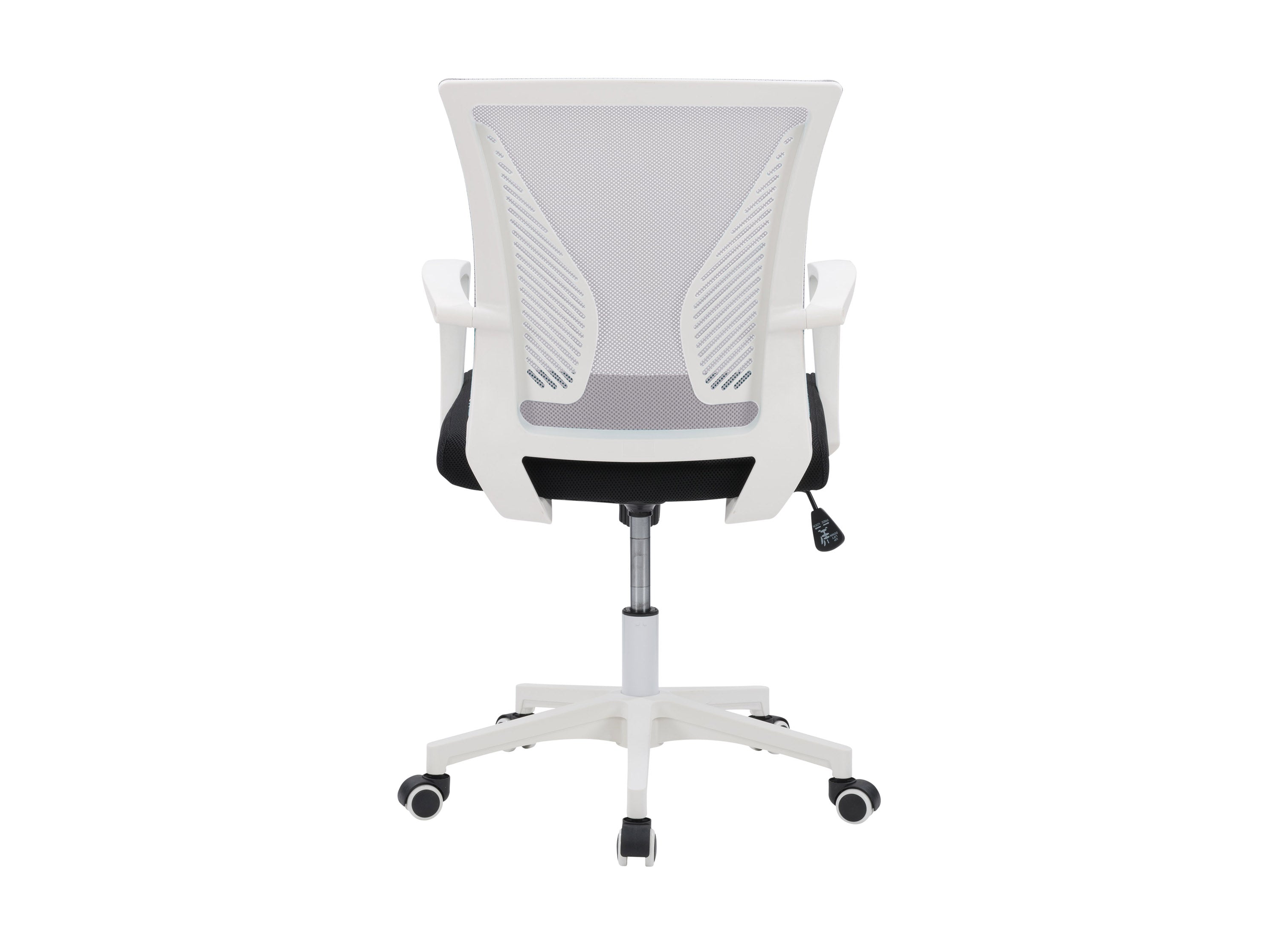 Ergonomic Mesh Office Chair with Grey Fabric & White Frame - Comfortable Adjustable Swivel Task Chair for Home Office, Gaming, and Workspace