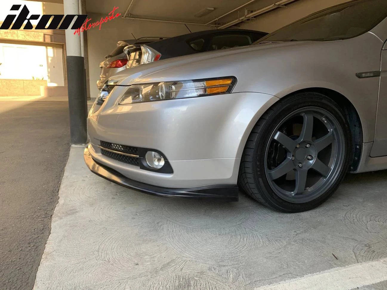 2007-2008 Acura TL Type S CS Style Front Bumper Lip - Unpainted Black PU Material | Perfect for Car Upgrades & Street Racing Enhancement