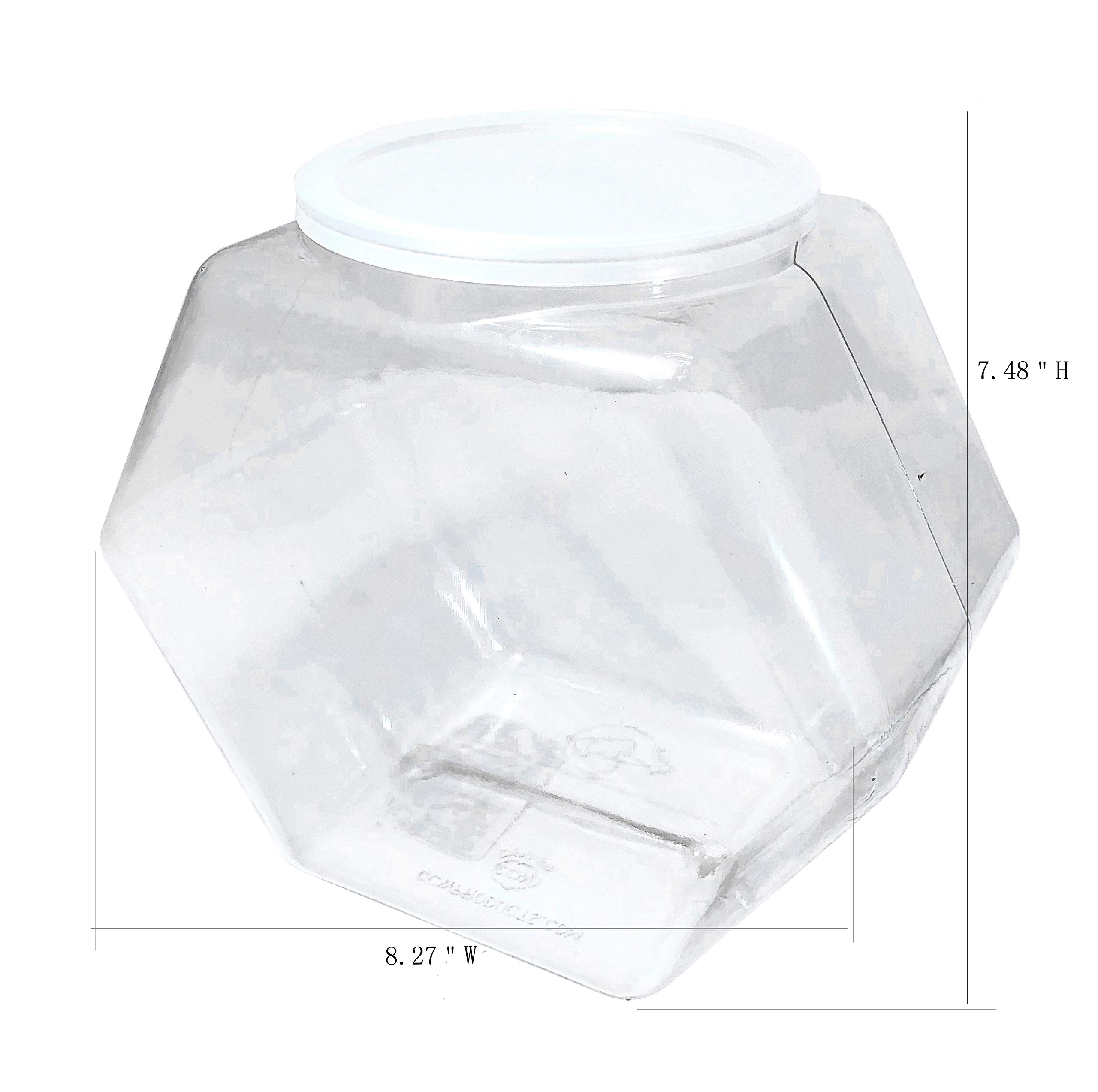FixtureDisplays® 3-Pack 1 Gallon Clear Plastic Food Storage Jars with Airtight Lids - Bulk Candy Containers for Kitchen Pantry Organization, Perfect for Storing Candy, Cookies, Cereal, Coffee & Dry Goods | Ideal for Home, Bakery & Cafe Use