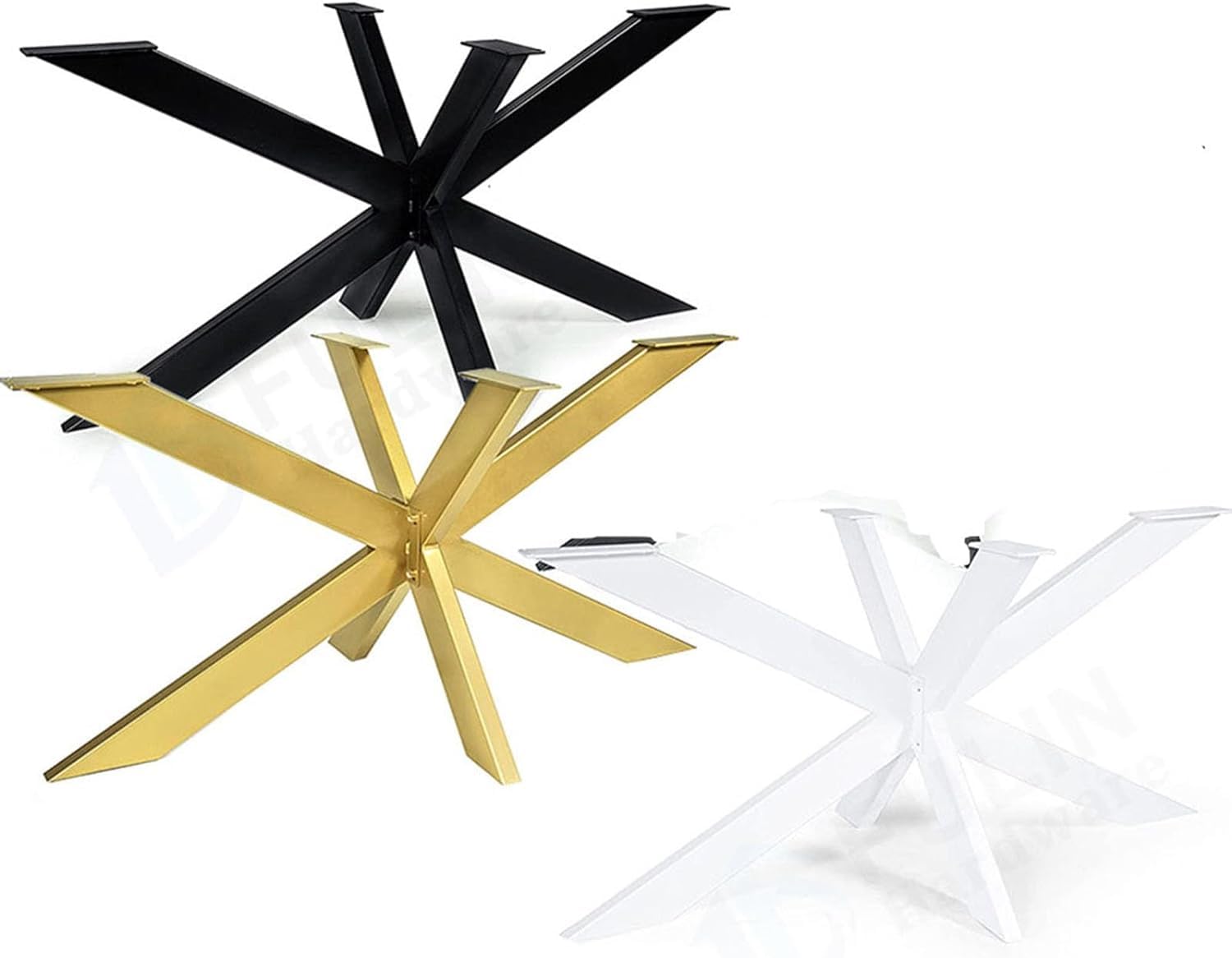 Steel Spider Table Legs - DIY Dining Table Legs, Kitchen & Conference Room Table Base, Garden Table Frame - Powder Coated Gold Metal Legs for Easy Assembly | Perfect for Modern Home, Office & Outdoor Furniture