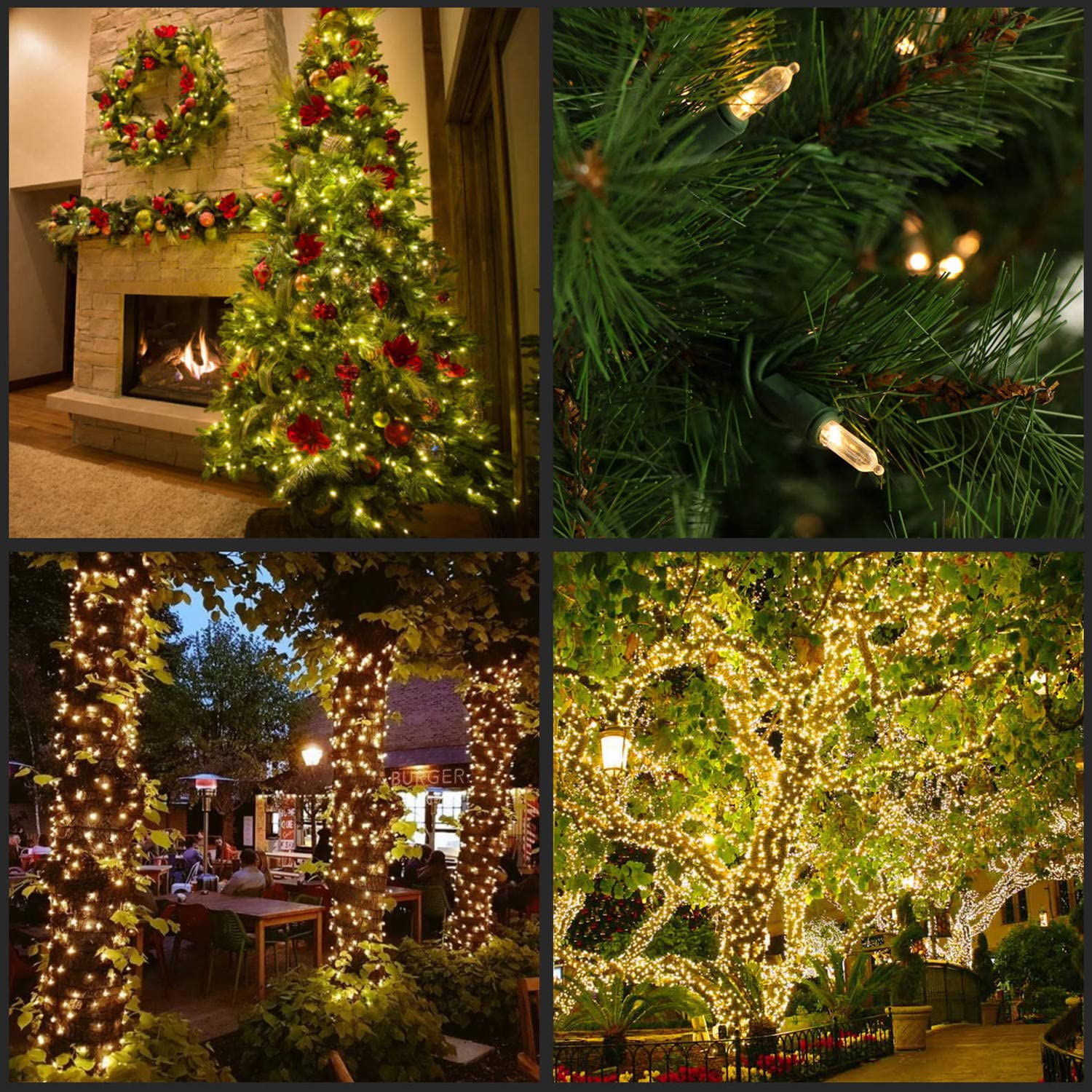 YULETIME 200 LED Christmas Lights - 50 ft Warm White String Lights (Pack of 2) | UL Certified Commercial Grade for Indoor/Outdoor Holiday Decorations - Perfect for Trees, Windows & Home Decoration
