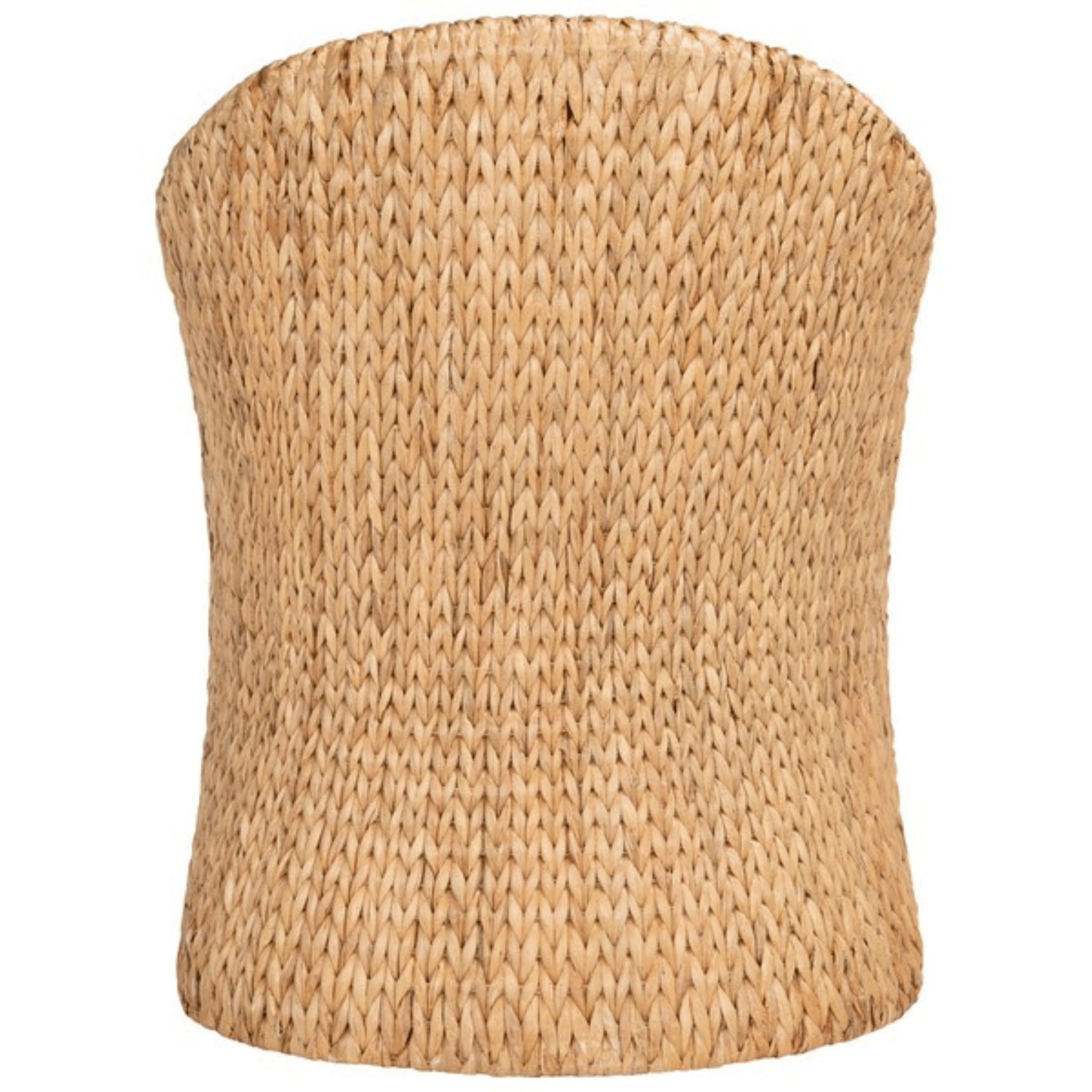 Braided Natural Water Hyacinth Dining Chair with Beige Cushion - Eco-Friendly Woven Rattan Seat for Indoor/Outdoor Dining Room, Patio, Kitchen, and Restaurant Use