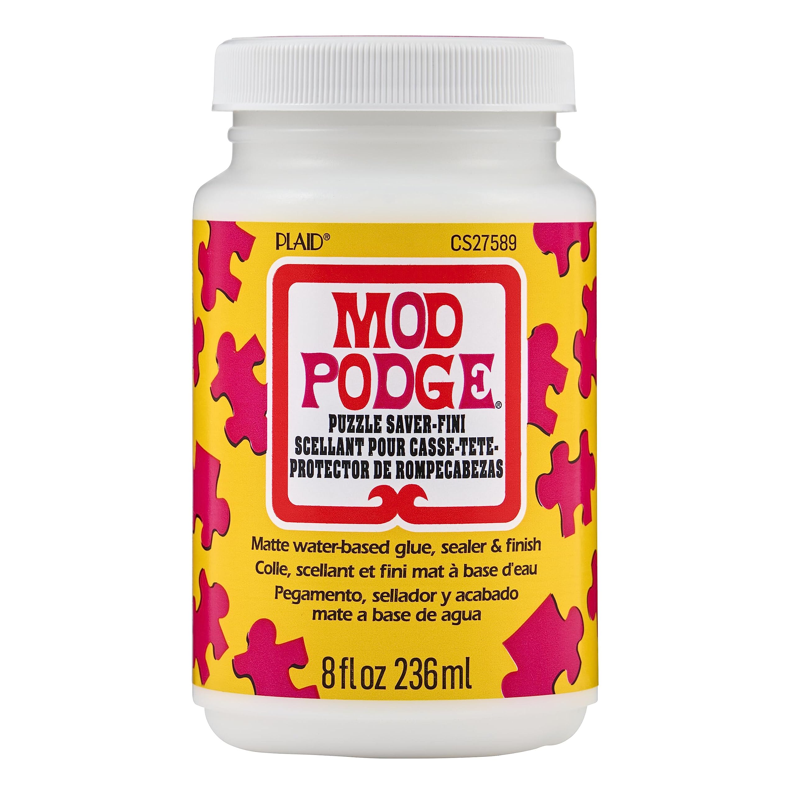 Mod Podge Puzzle Saver - 8 fl oz Premium Matte All-in-One Glue, Sealer & Finish (CS27589) | Clear Adhesive for DIY Crafts, Scrapbooking & Puzzle Preservation