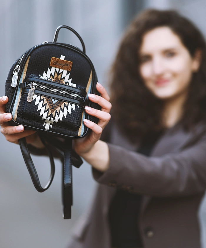 Wrangler Aztec Knitted Backpack - Stylish & Durable College Backpack for Women & Men - Perfect for School, Travel & Outdoor Adventures