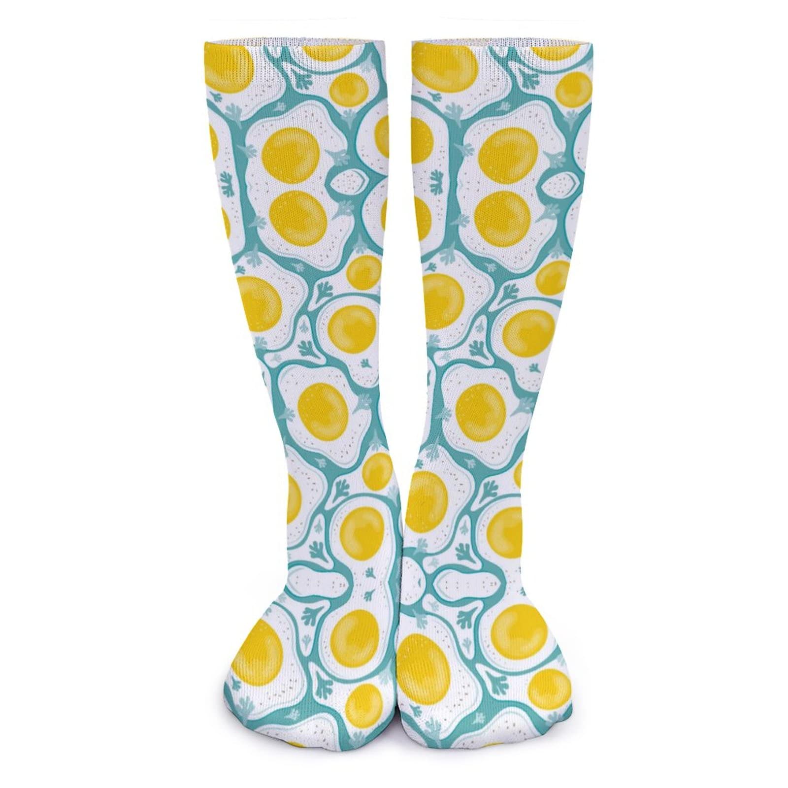 Stylish Egg Print Casual Crew Socks for Men & Women - Trendy Novelty Fashion Socks for Everyday Wear, Gifts & Fun Outfits