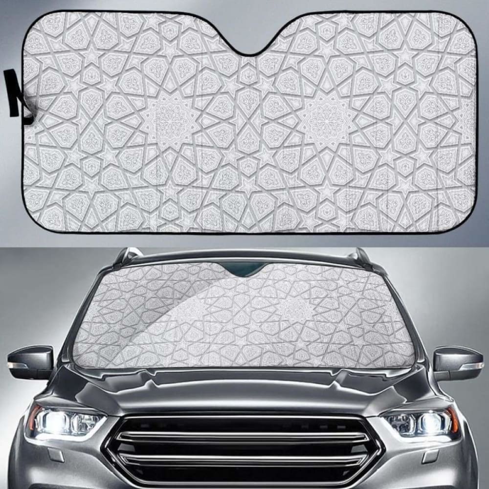 Arabic Star Pattern Car Sun Shade for Windshield - UV Protection & Heat Blocking - Universal Fit for Most Vehicles - Perfect for Parking, Road Trips & Summer Driving