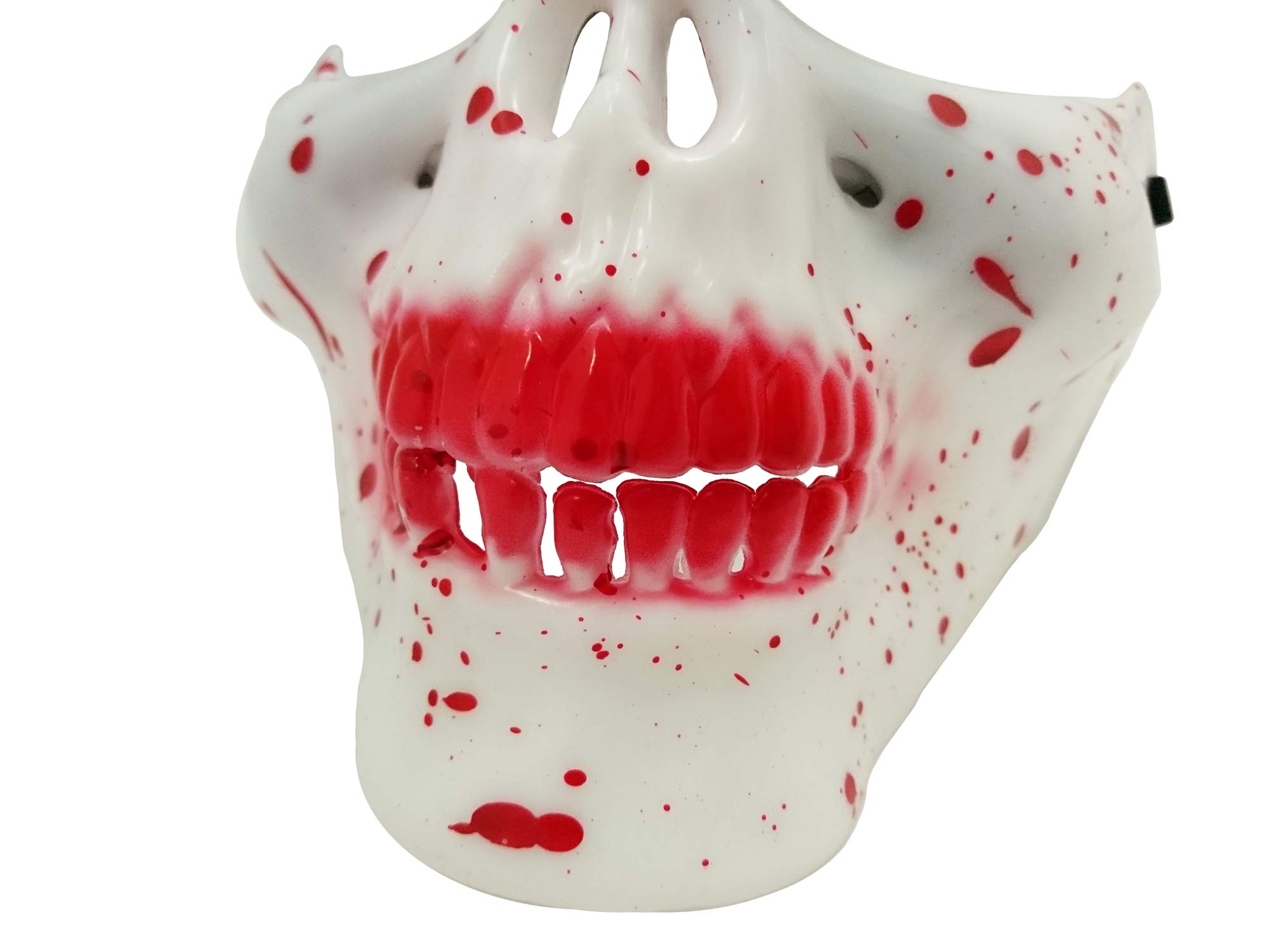Skull Half Face Mask - Blood Painted for Halloween & Cosplay - Perfect for Costume Parties