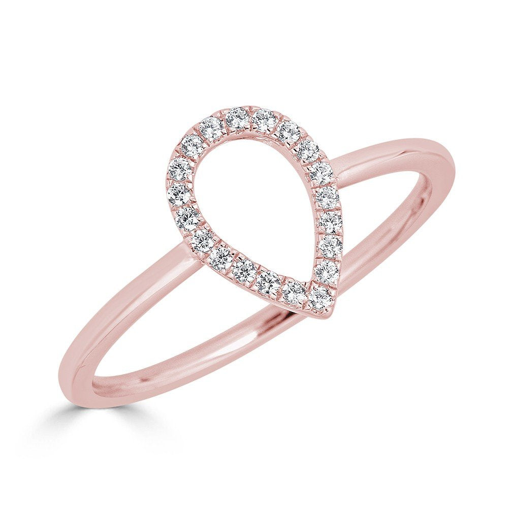 14KT Gold 1/10 CTW Pear-Shaped Diamond Engagement Ring for Women - Perfect for Proposals, Anniversaries & Special Occasions