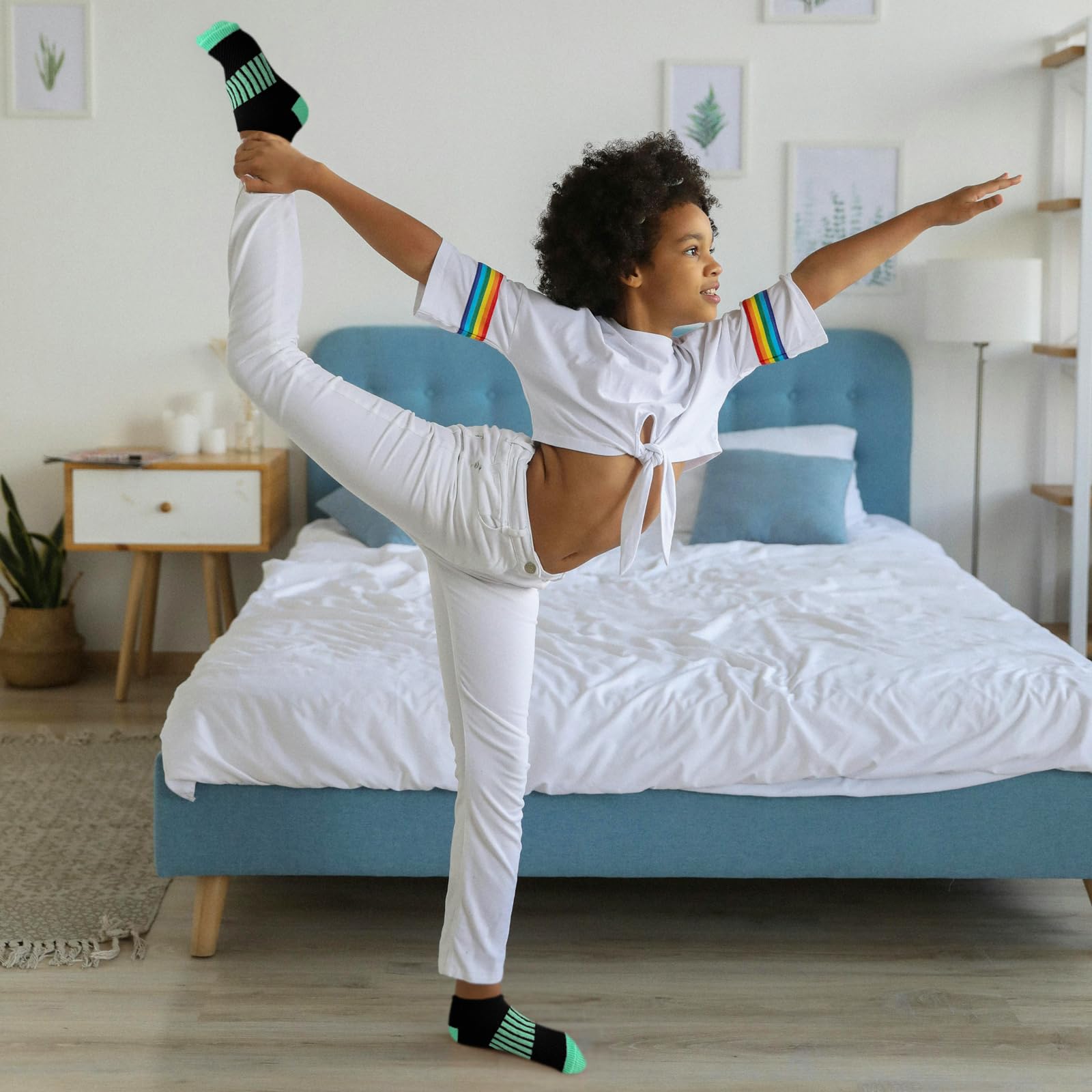 Bemeol 12 Pairs Girls Ankle Socks - Athletic Running Low Cut Socks for Kids - Perfect for School, Sports & Daily Wear