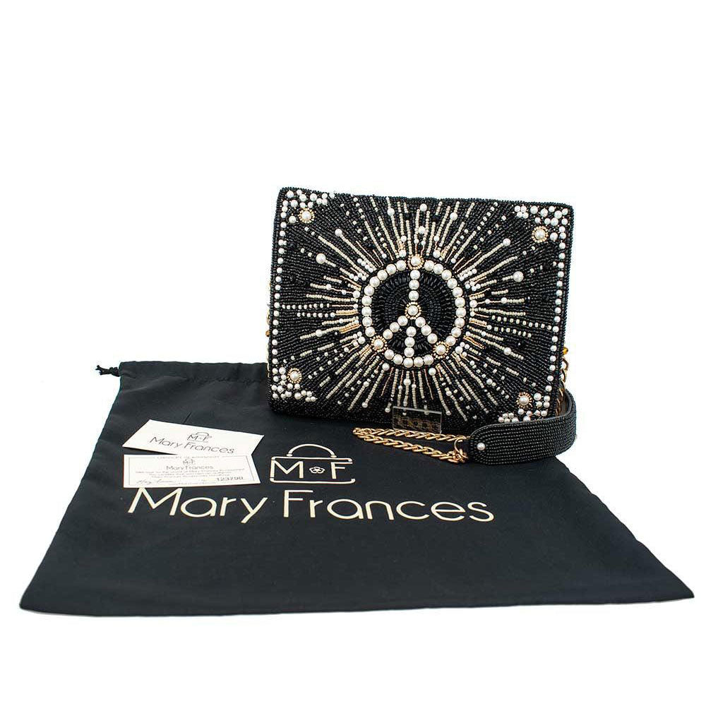 Mary Frances Choose Peace Crossbody Handbag - Stylish Vegan Leather Purse for Women, Perfect for Everyday Use, Travel & Special Occasions