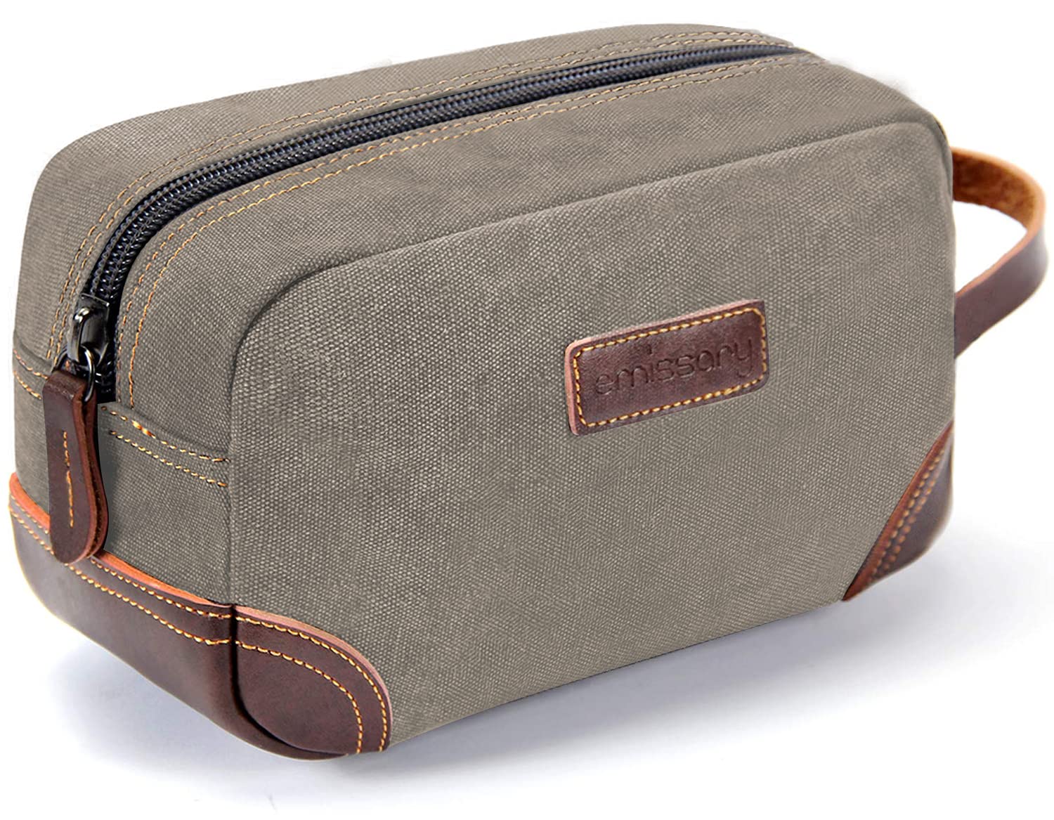 Emissary Men's Travel Toiletry Bag - Waterproof Dopp Kit for Men with Hanging Hook, Compact Shaving & Bathroom Organizer for Business Trips & Vacations (Light Gray) | Perfect for Gym, Camping & Air Travel