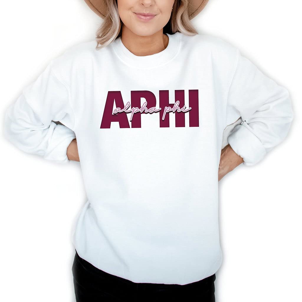 Go Greek Chic Alpha Phi Signature Sweatshirt | Comfortable Sorority Apparel | Perfect for College Events, Greek Week & Sisterhood Activities