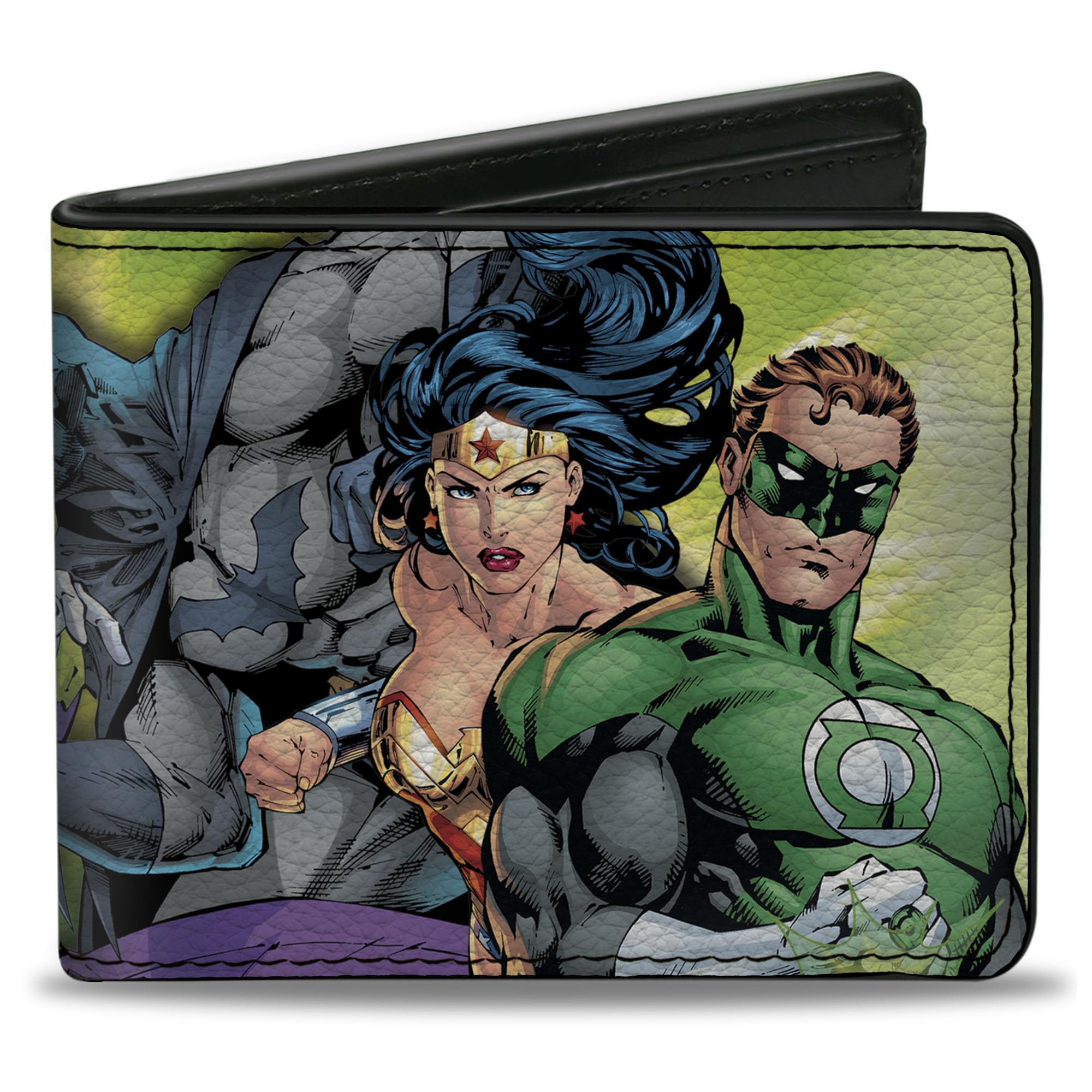 Buckle-Down Men's Bifold Wallet - Justice League Superhero Design (4.0