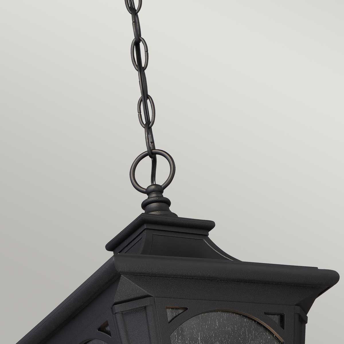Bedford 1 Light Small Chain Lantern - Mystic Black IP44 E27 Outdoor Wall Light | Perfect for Porch, Garden & Patio Lighting