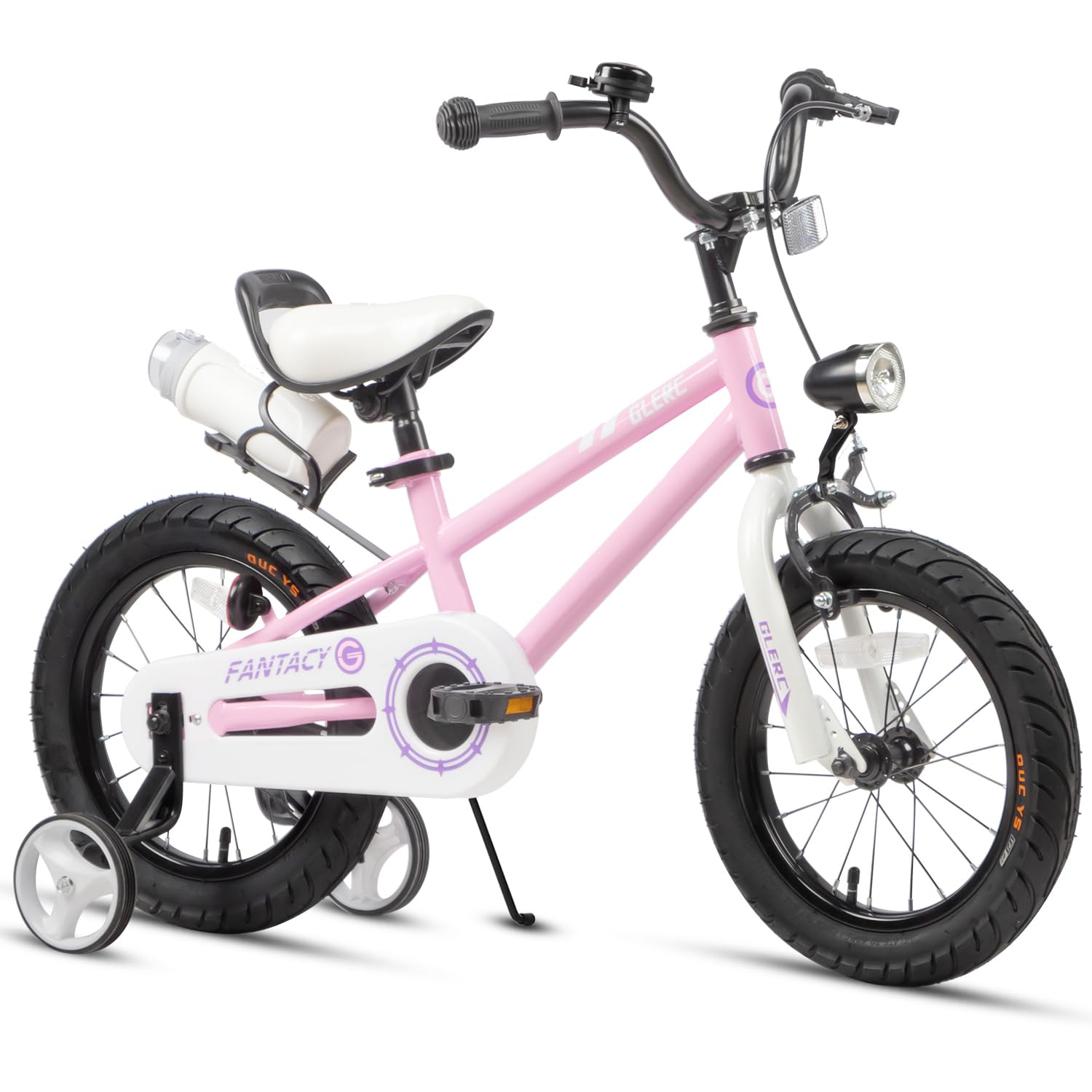 Fantasy 12 14 16 18 20 Inch Kids Bicycle for Boys & Girls Ages 2-14 Years - Adjustable Training Wheels, LED Headlight & Water Bottle Holder - Multiple Color Options - Perfect for Neighborhood Rides, Park Adventures & Learning to Ride