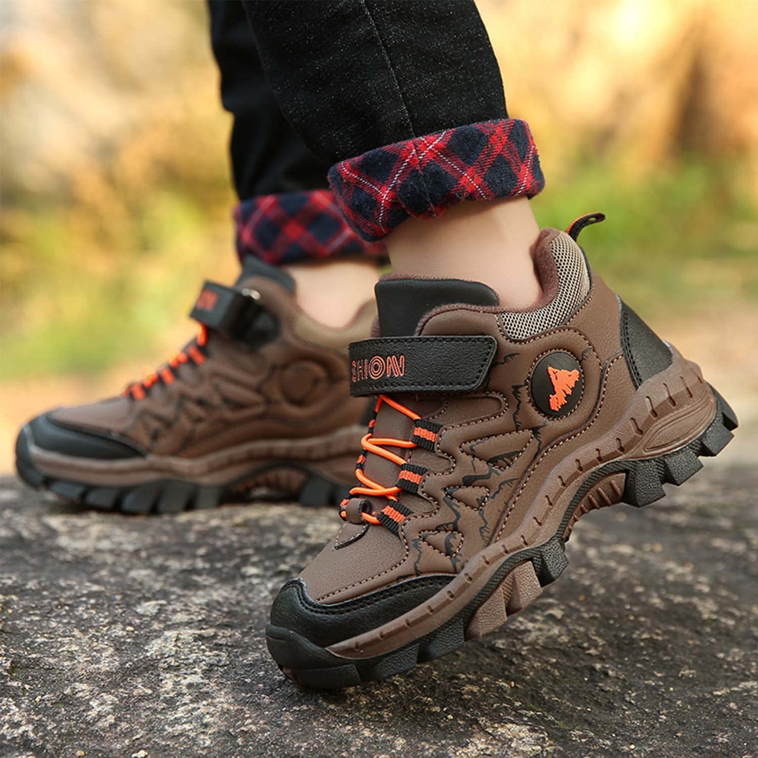 Meidiastra Kids Boys Winter Hiking Boots - Warm Lined Snow Boots for Boys, Anti-Collision & Anti-Skid, Waterproof Outdoor Adventure Shoes for Camping, Trekking & Snow Play