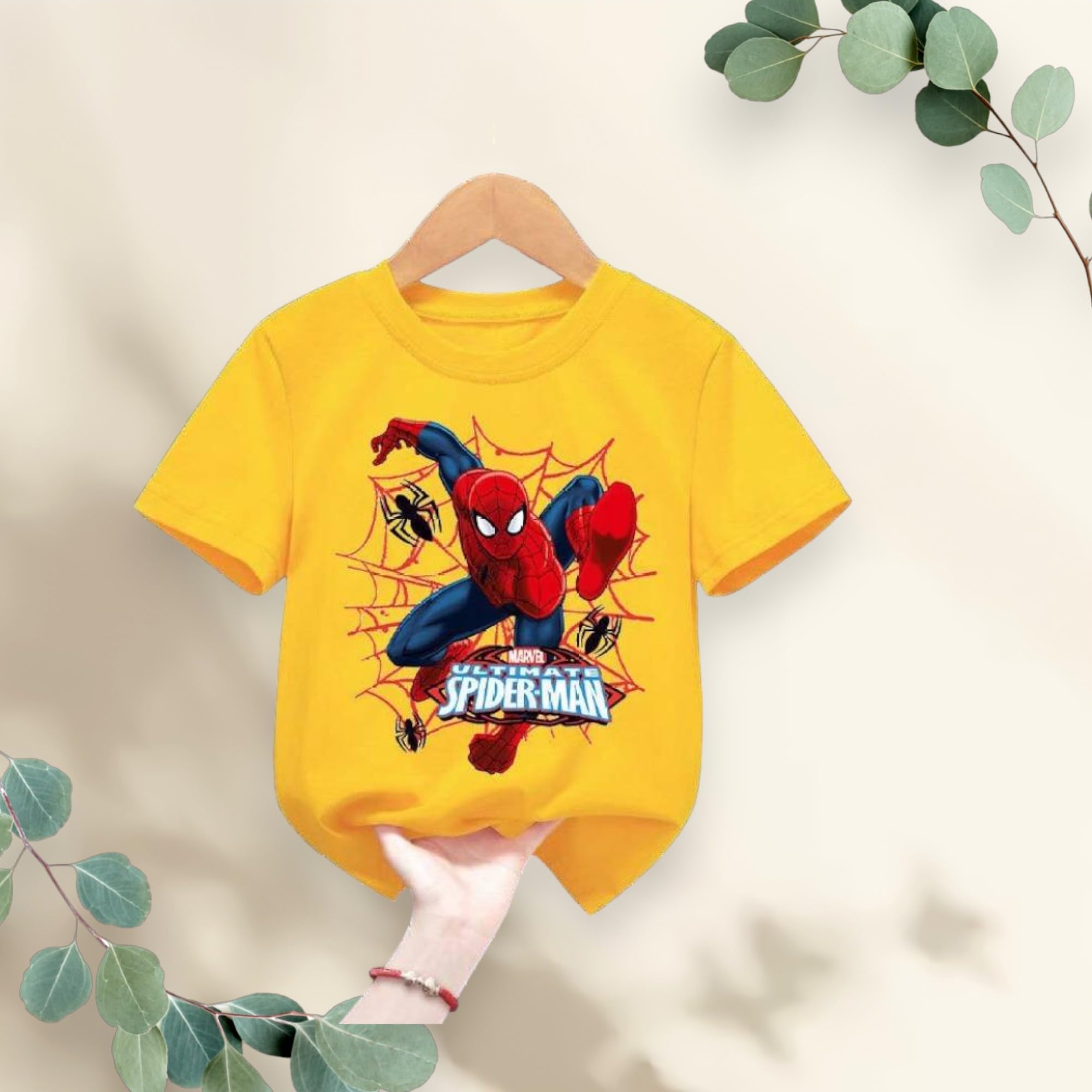 **Spider-Man Cotton Kids T-Shirt & Shorts Set - Casual Regular Fit for Boys & Girls - Perfect for Playtime, School & Superhero Costumes**