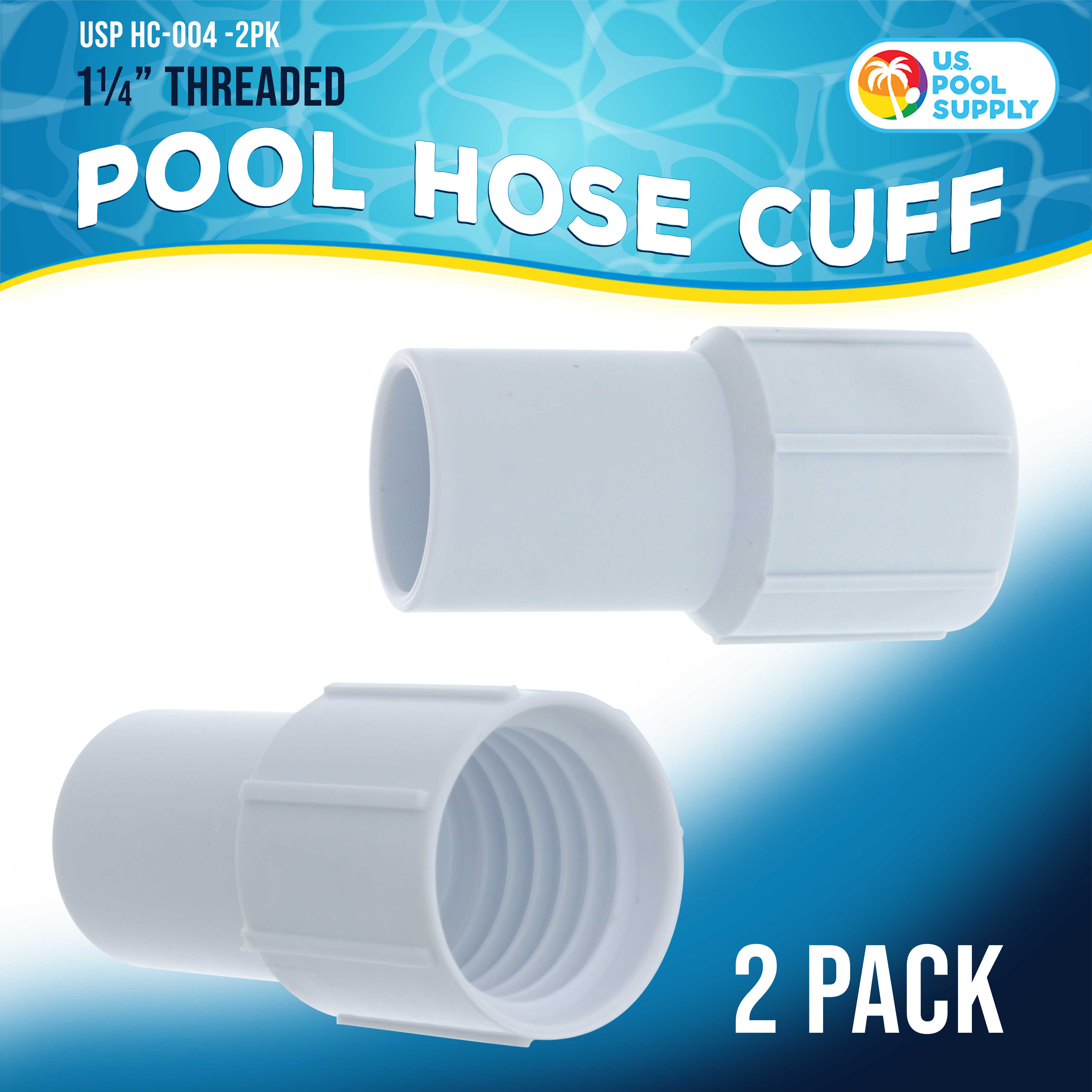1 1/4 Inch Pool Hose Cuff Replacement - 2 Pack Threaded Spiral Wound Vacuum Hose Connector for Swimming Pools | Durable Repair Kit for Pool Cleaner Hoses & Maintenance Accessories